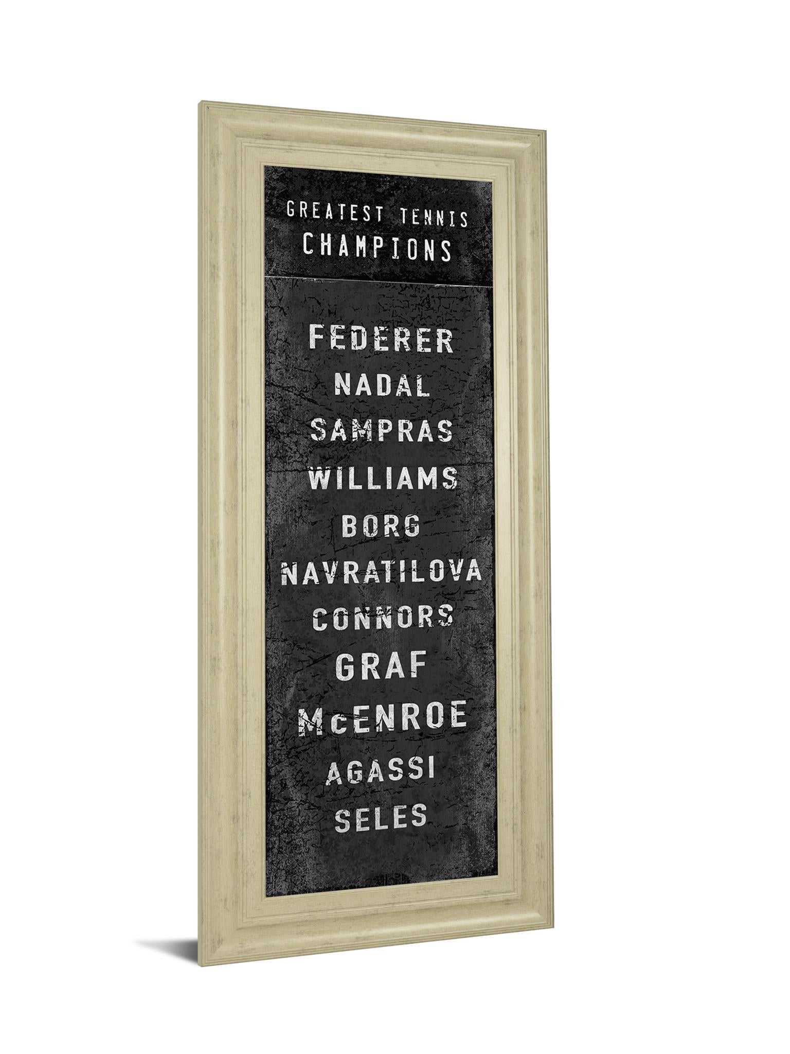 The Greatest Tennis Champions By  The Vintage Collection 18X42 Framed Print
