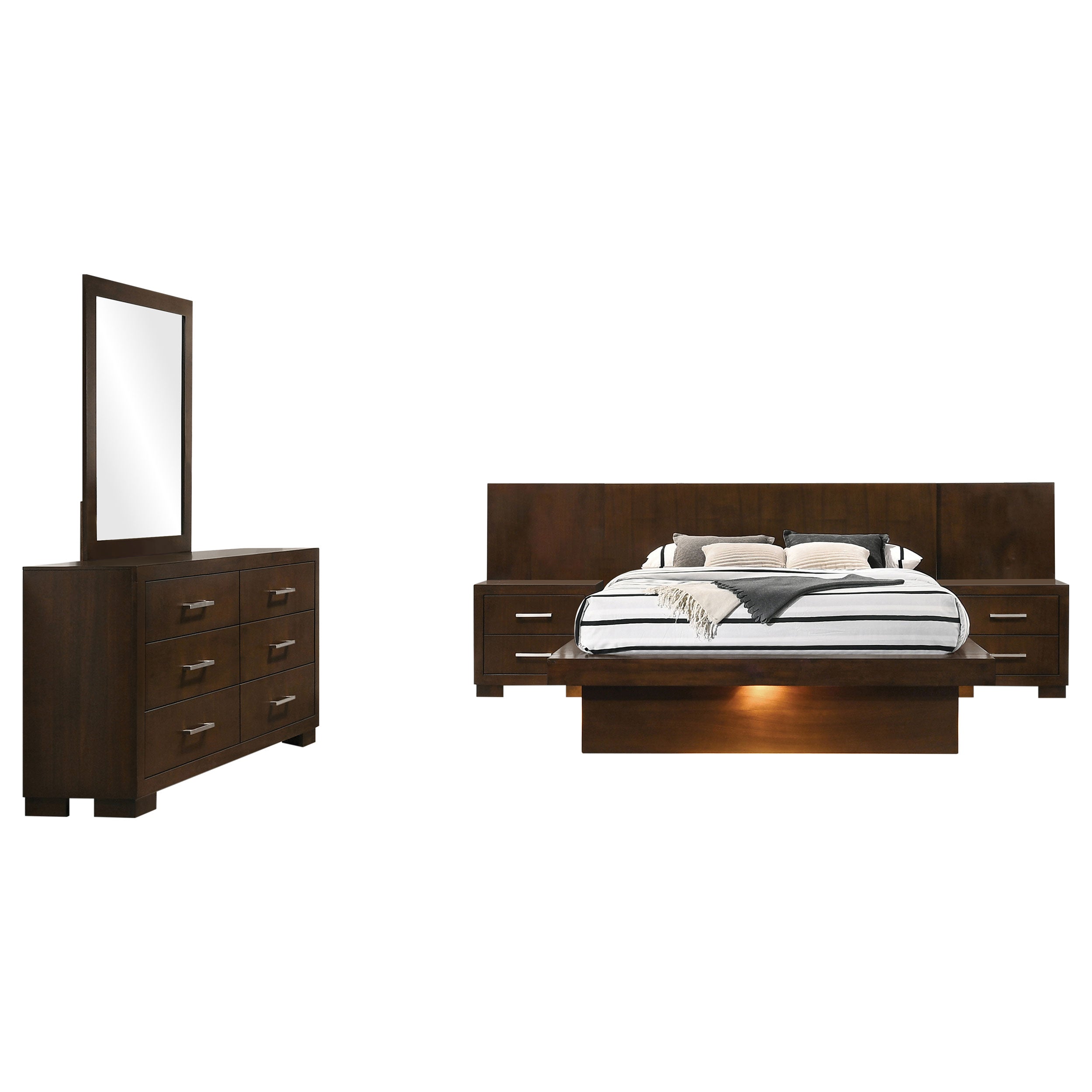 Jessica 5-piece Queen LED Bedroom Set Snow White
