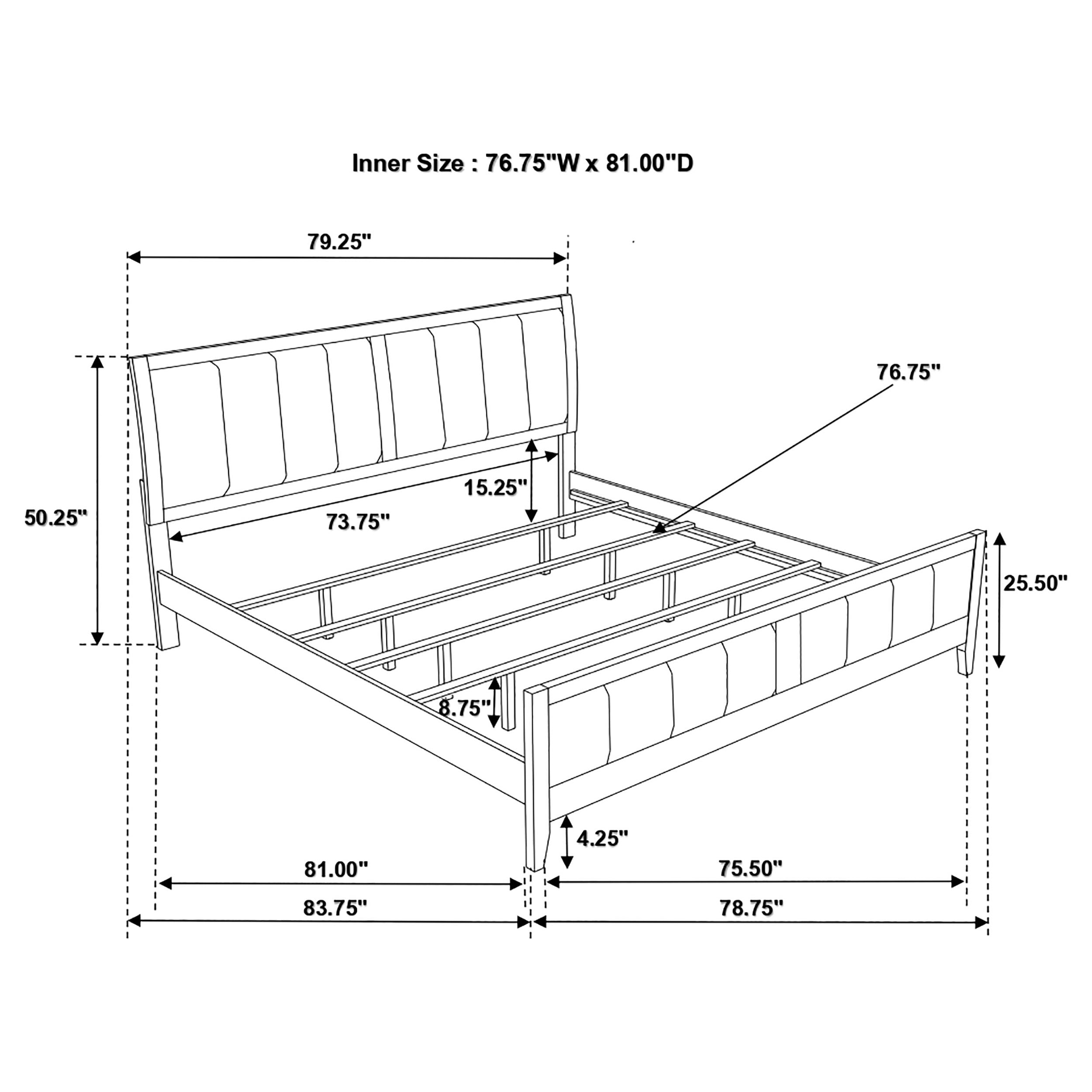 Carlton Wood California King Panel Bed Cappuccino