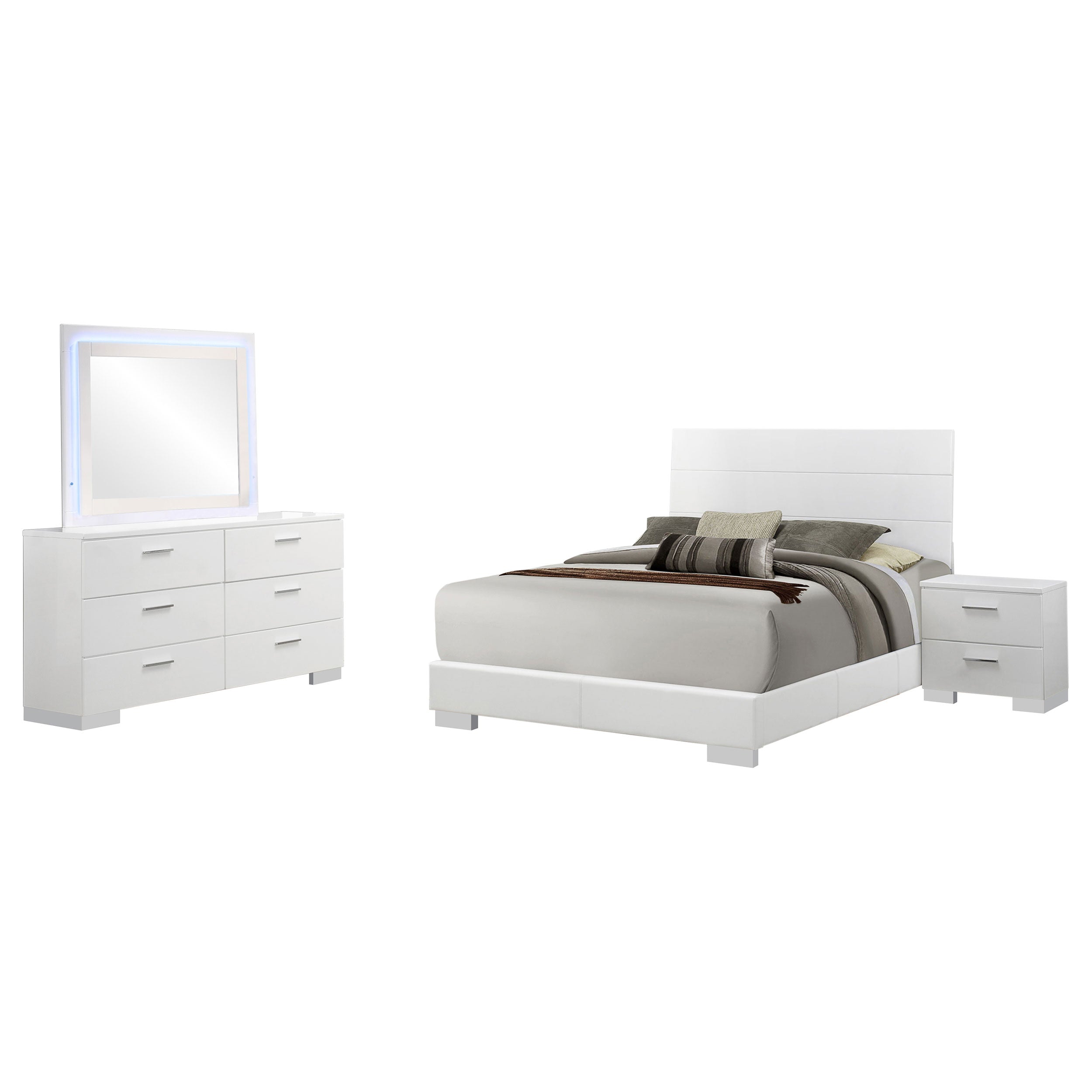 Felicity  Bedroom Set White High Gloss