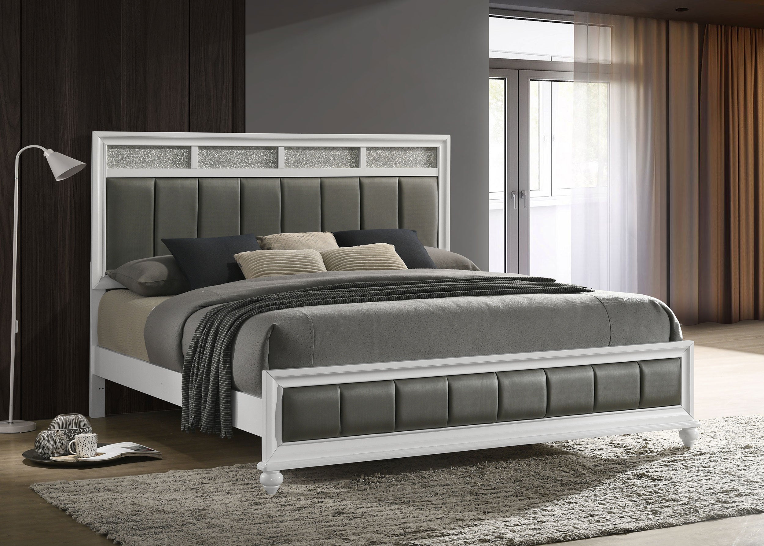 Barzini Wood California King Panel Bed Black