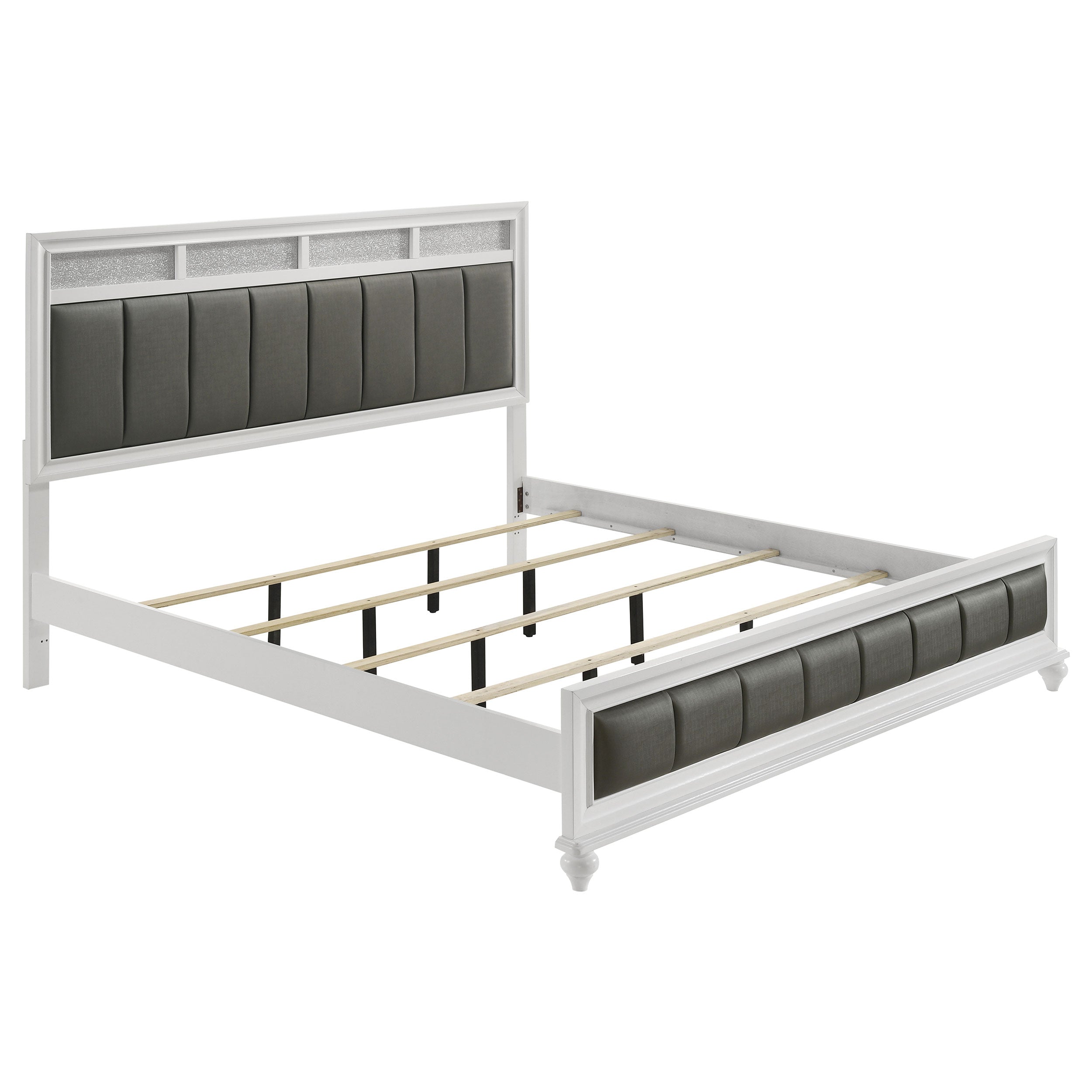 Barzini Wood California King Panel Bed Black
