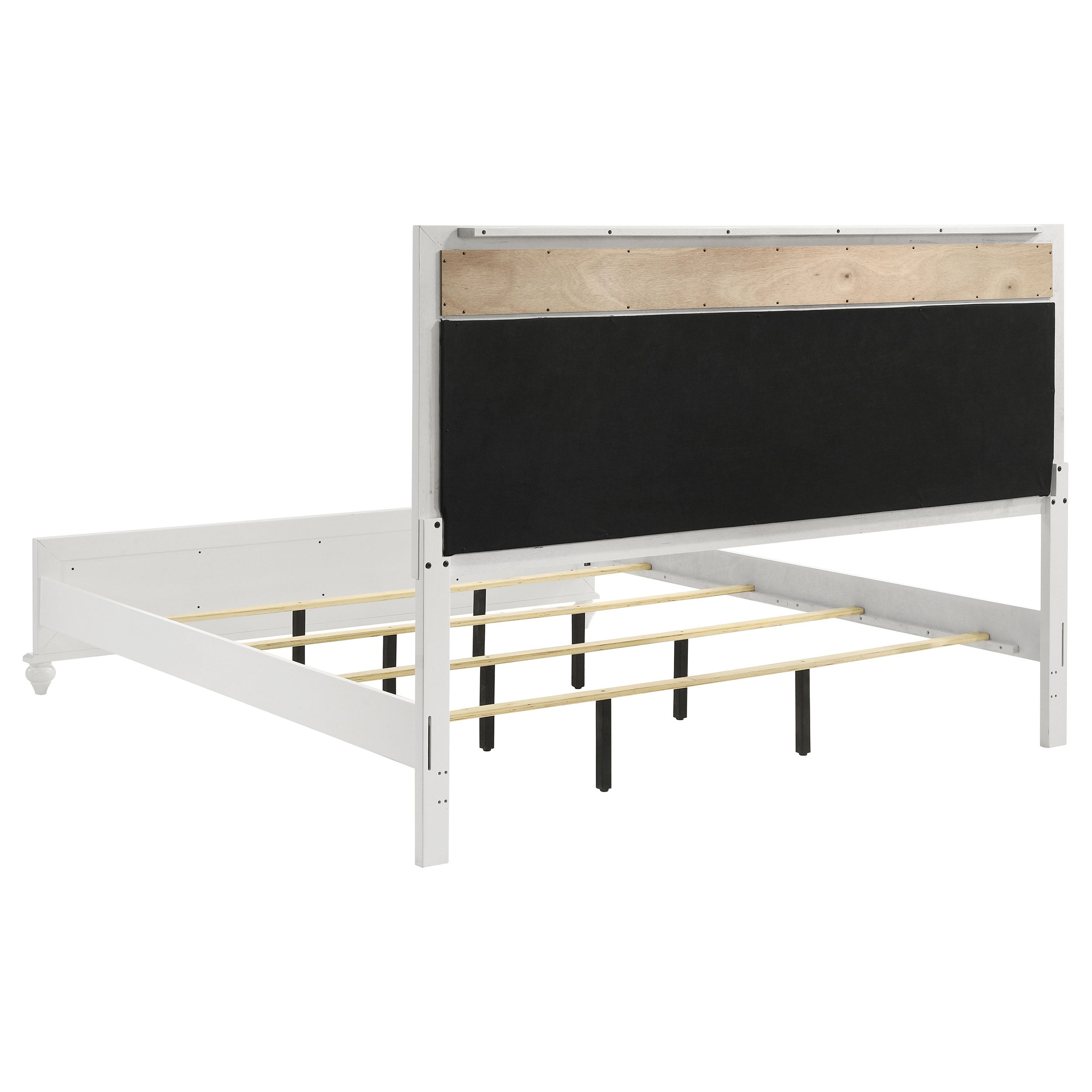 Barzini Wood California King Panel Bed Black