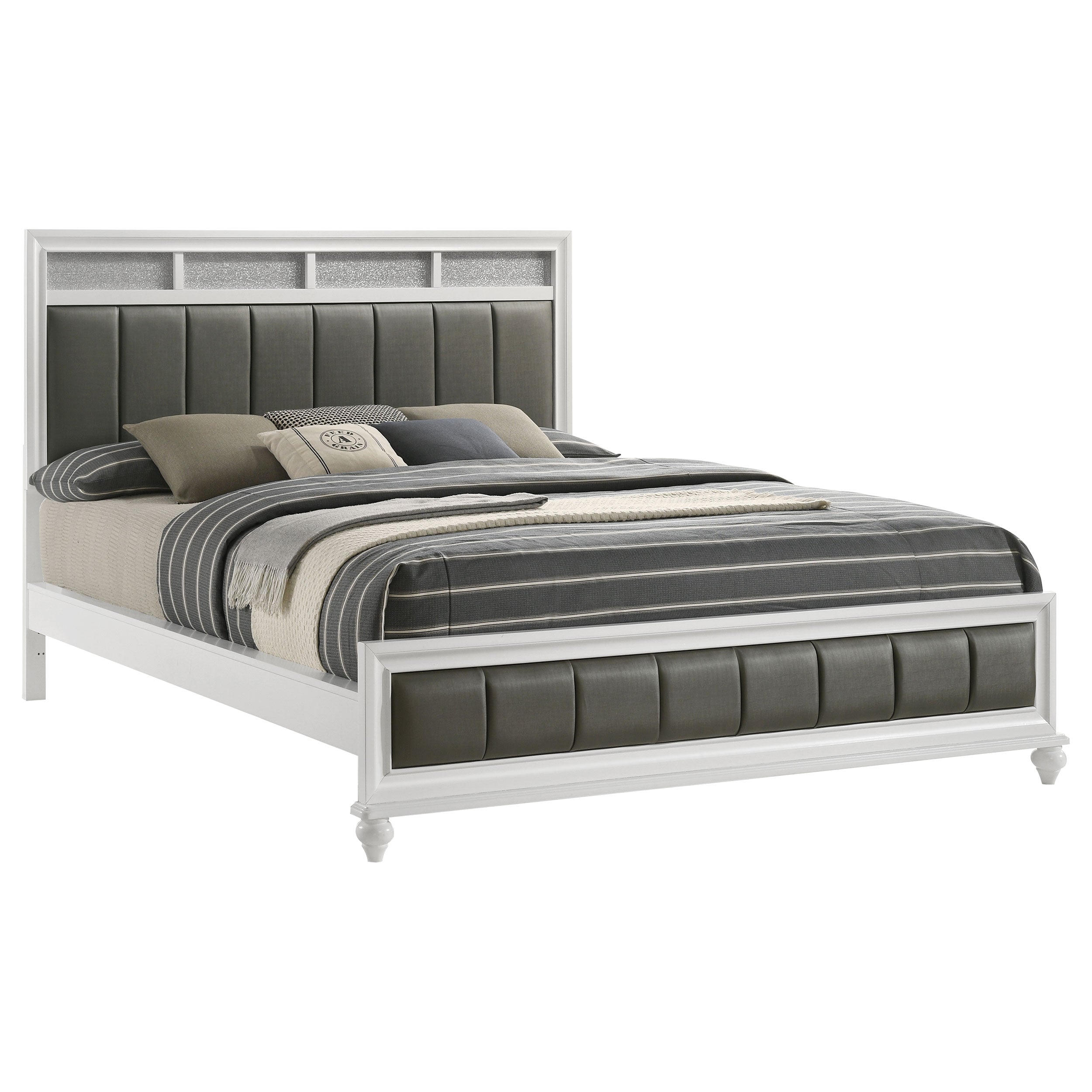 Barzini Wood California King Panel Bed Black