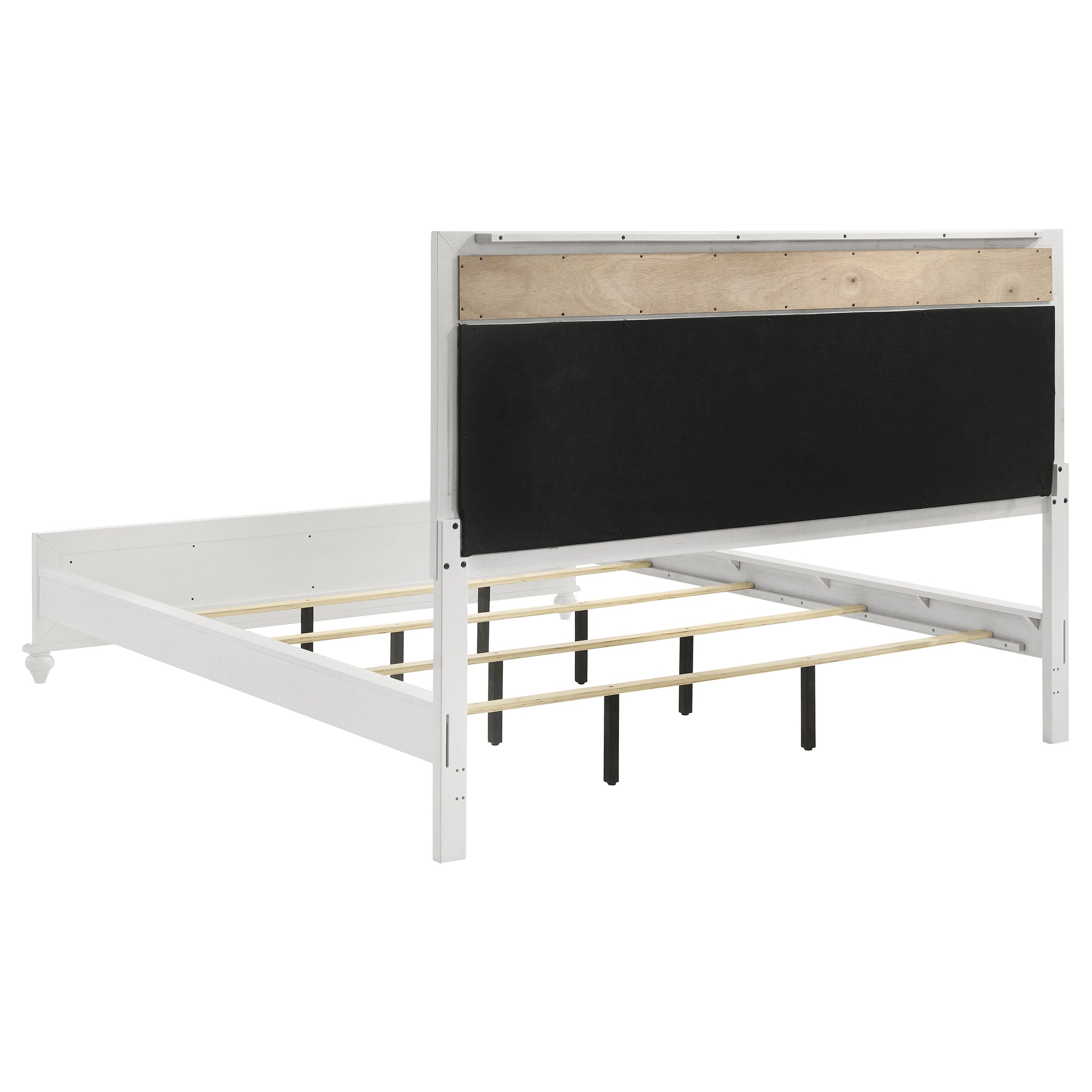 Barzini Wood California King Panel Bed Black