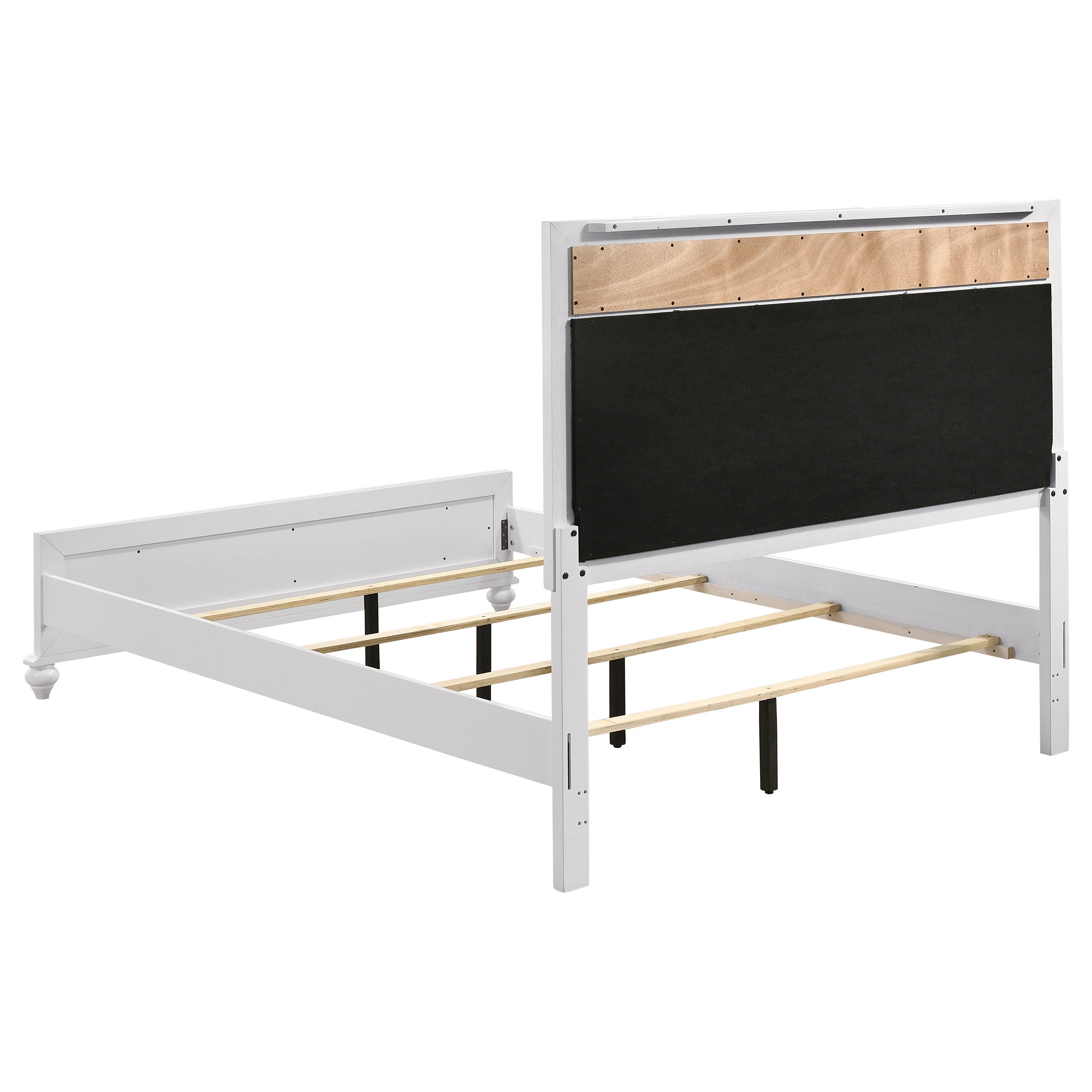 Barzini Wood California King Panel Bed Black