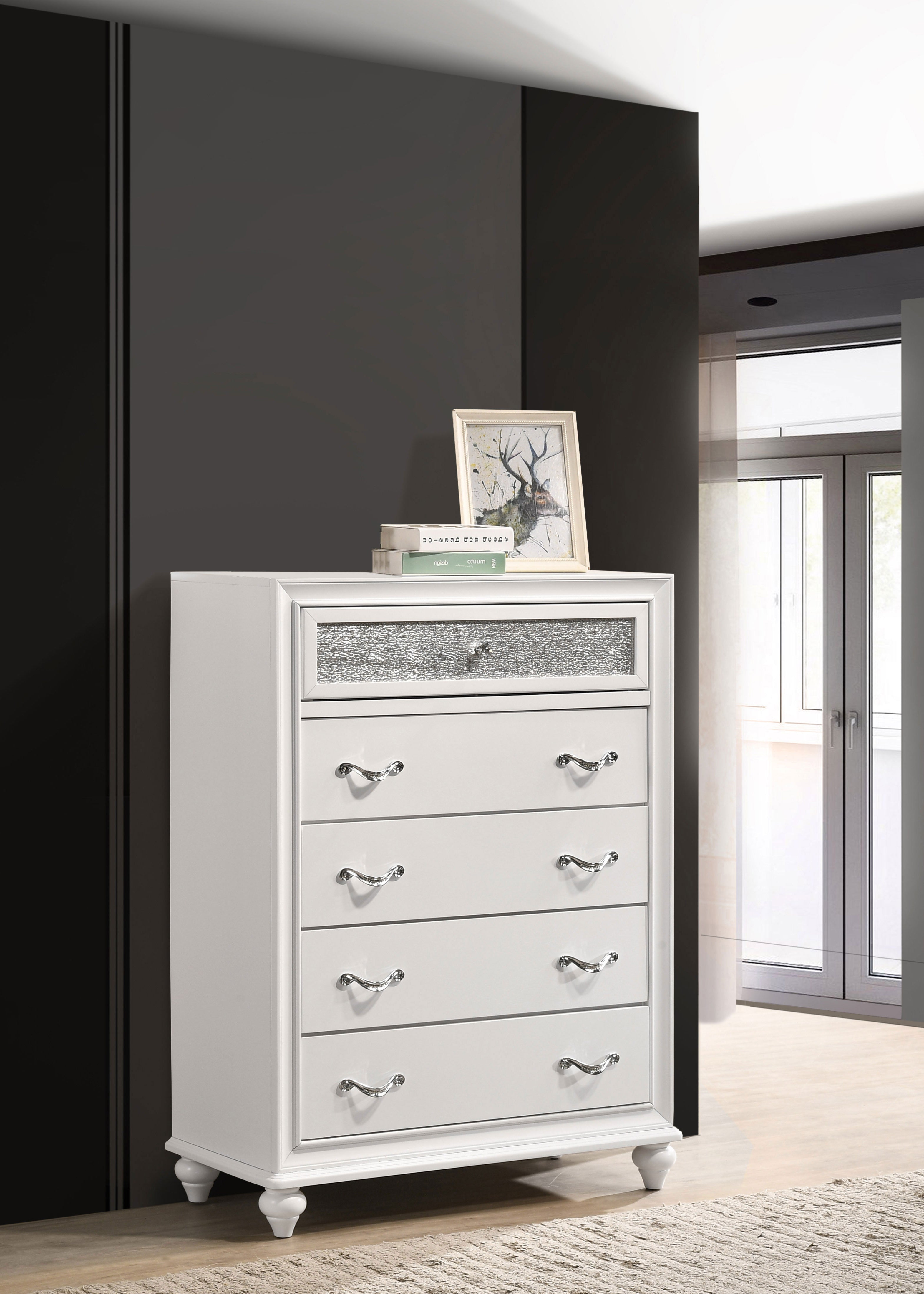 Barzini 5-drawer Bedroom Chest Black