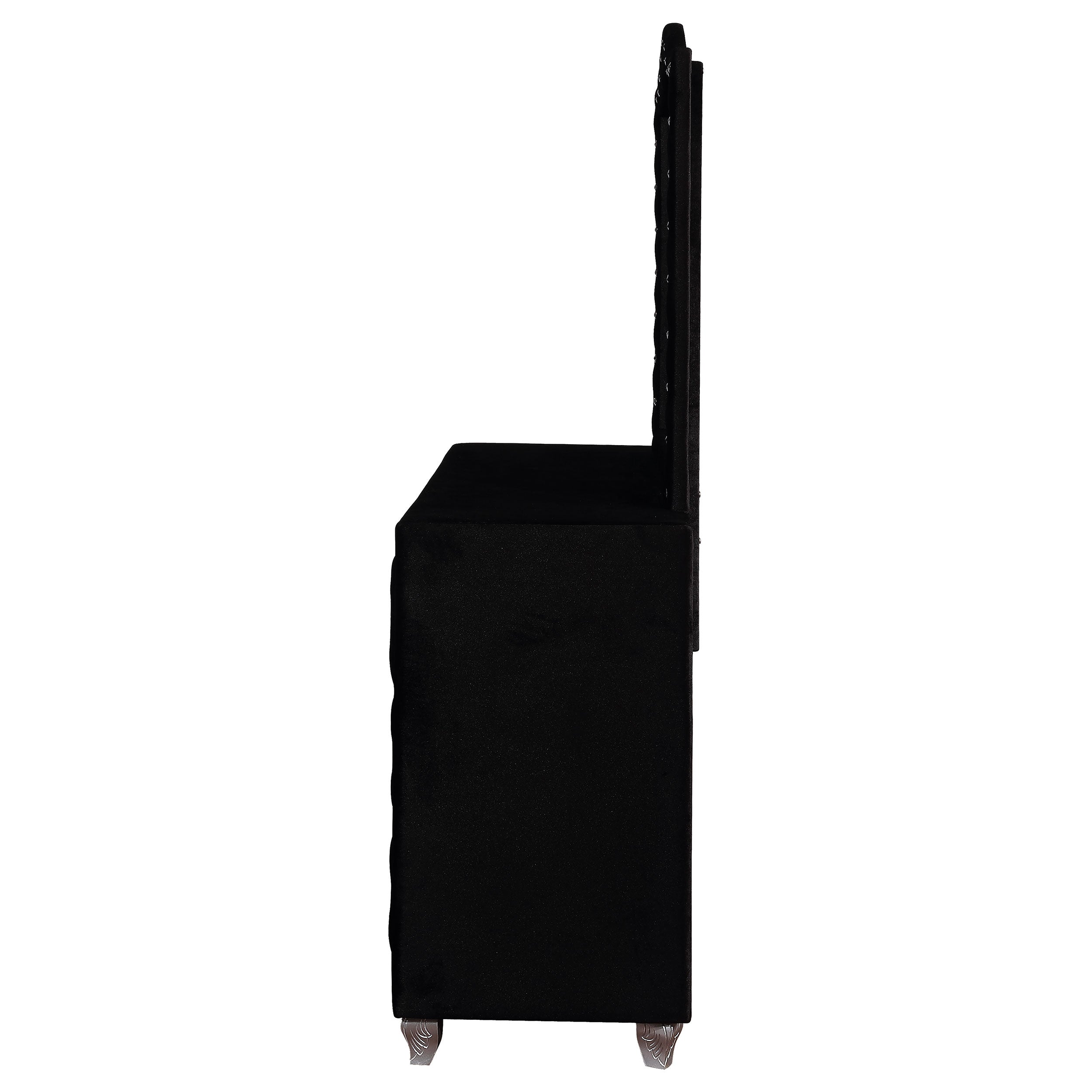 Deanna 7-drawer Upholstered Dresser Black