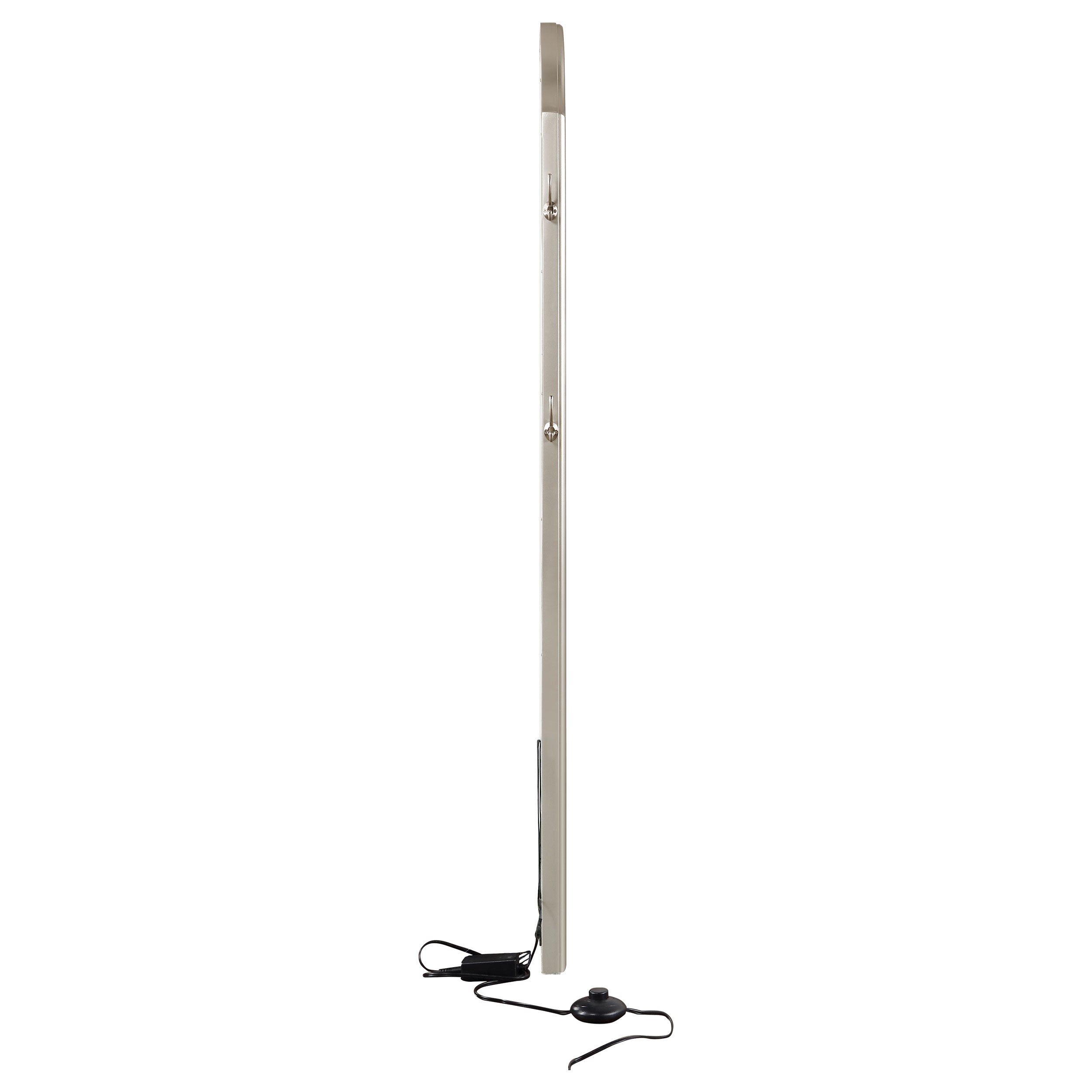 Evangeline  Length LED Light Floor Mirror Silver Oak