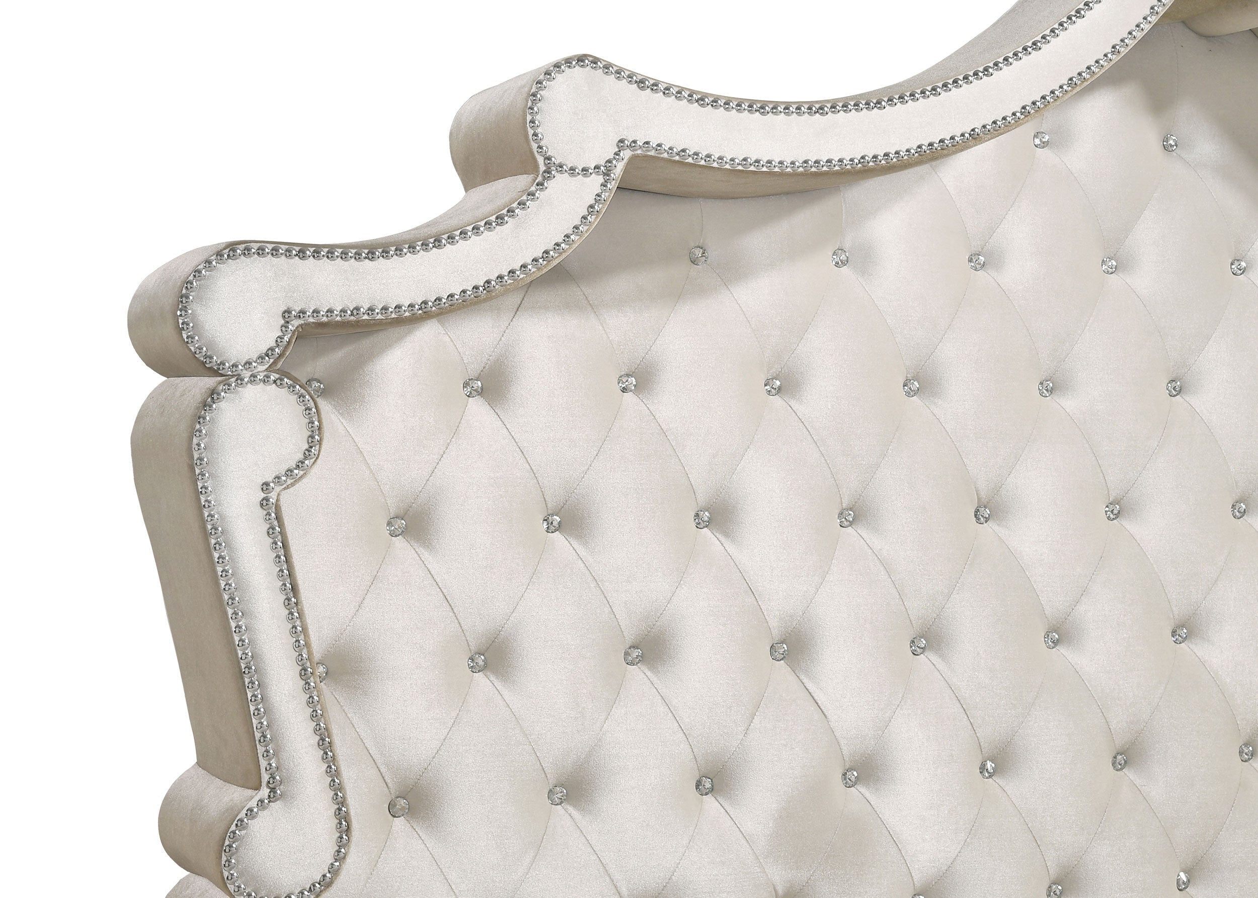 Antonella Upholstered Panel Bed Ivory
