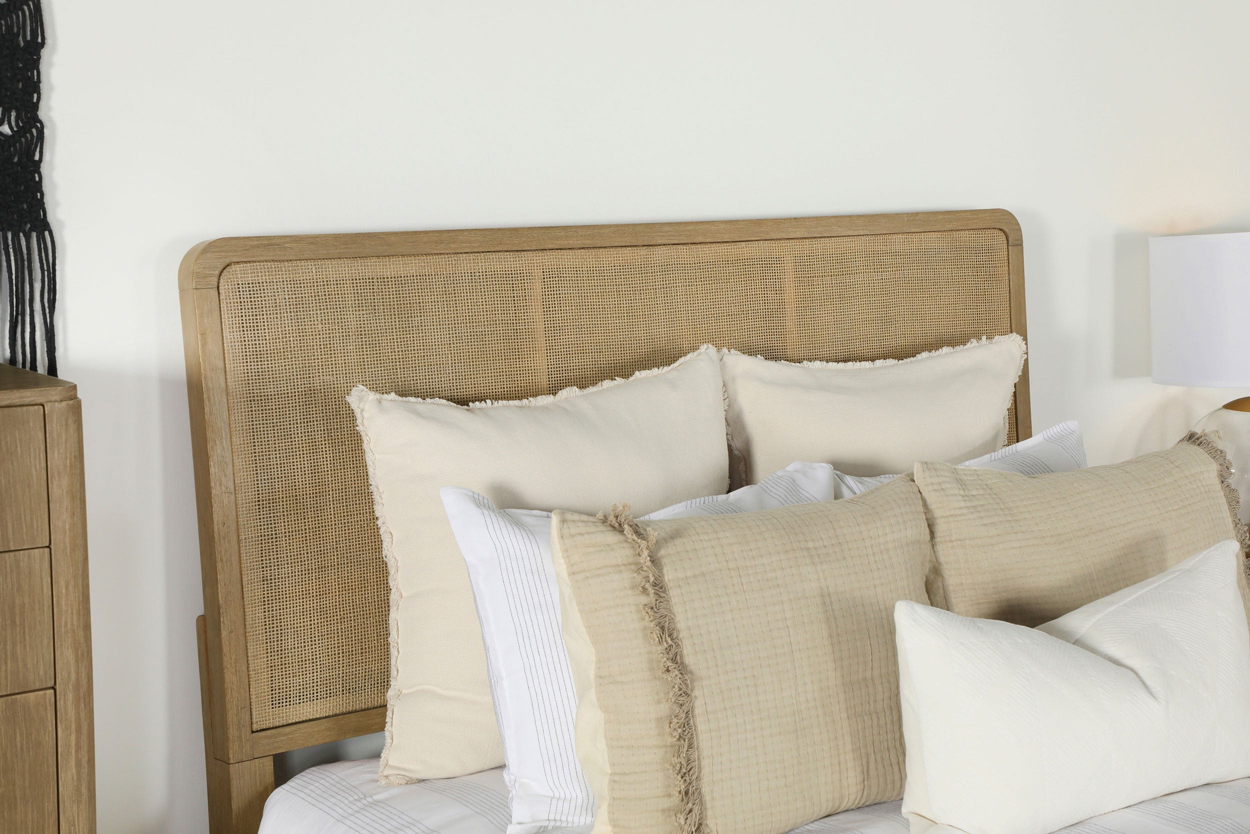 Arini RattanPanel Bed Sand Wash and Natural