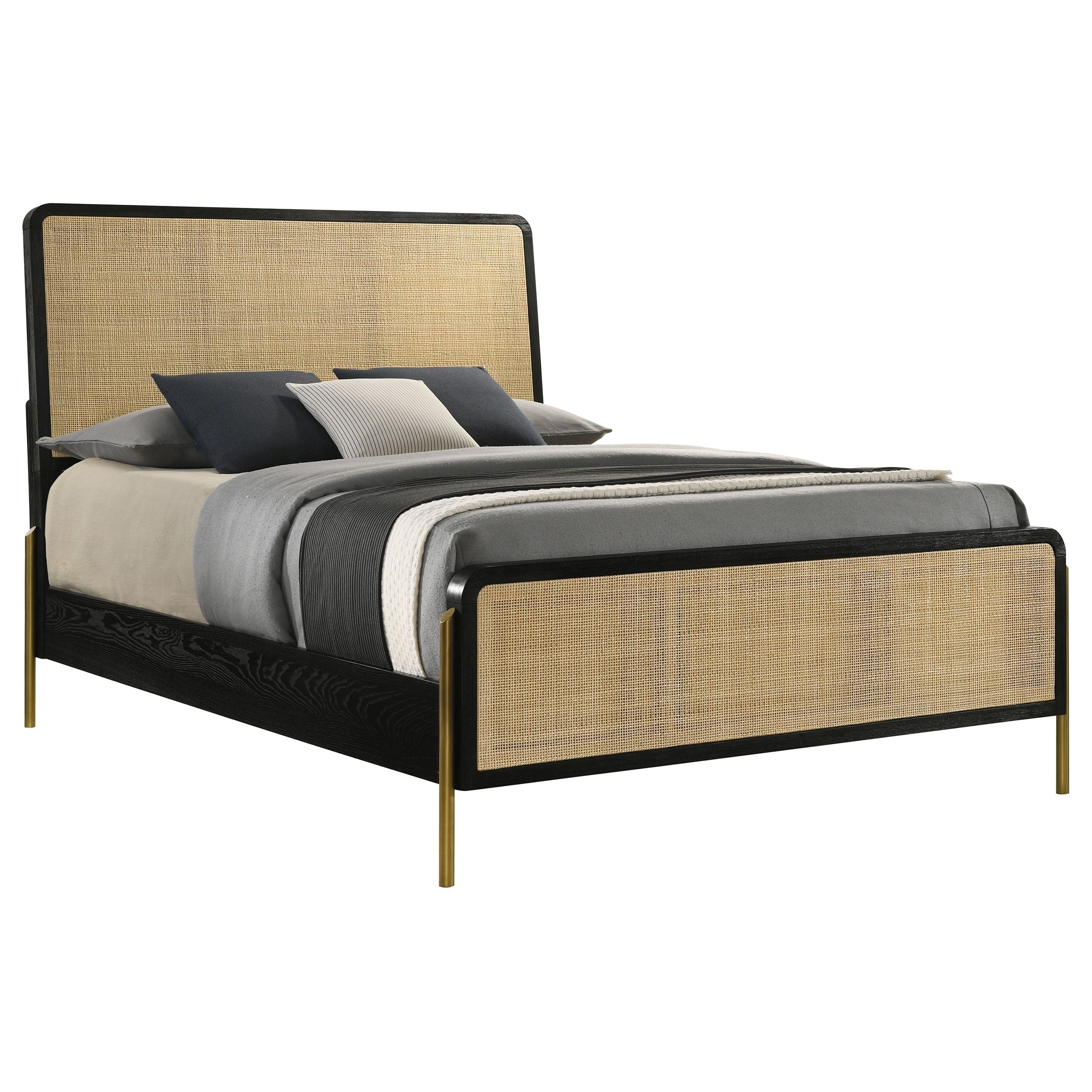 Arini RattanPanel Bed Sand Wash and Natural
