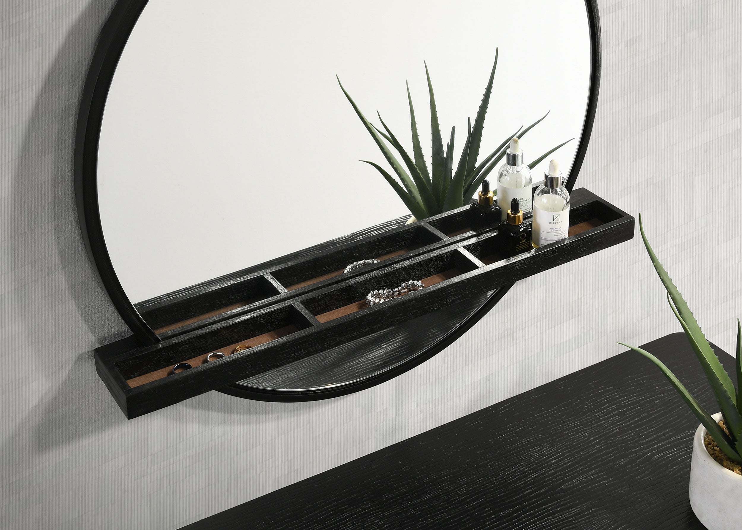 Arini  Makeup Vanity Table and Mirror Set Black