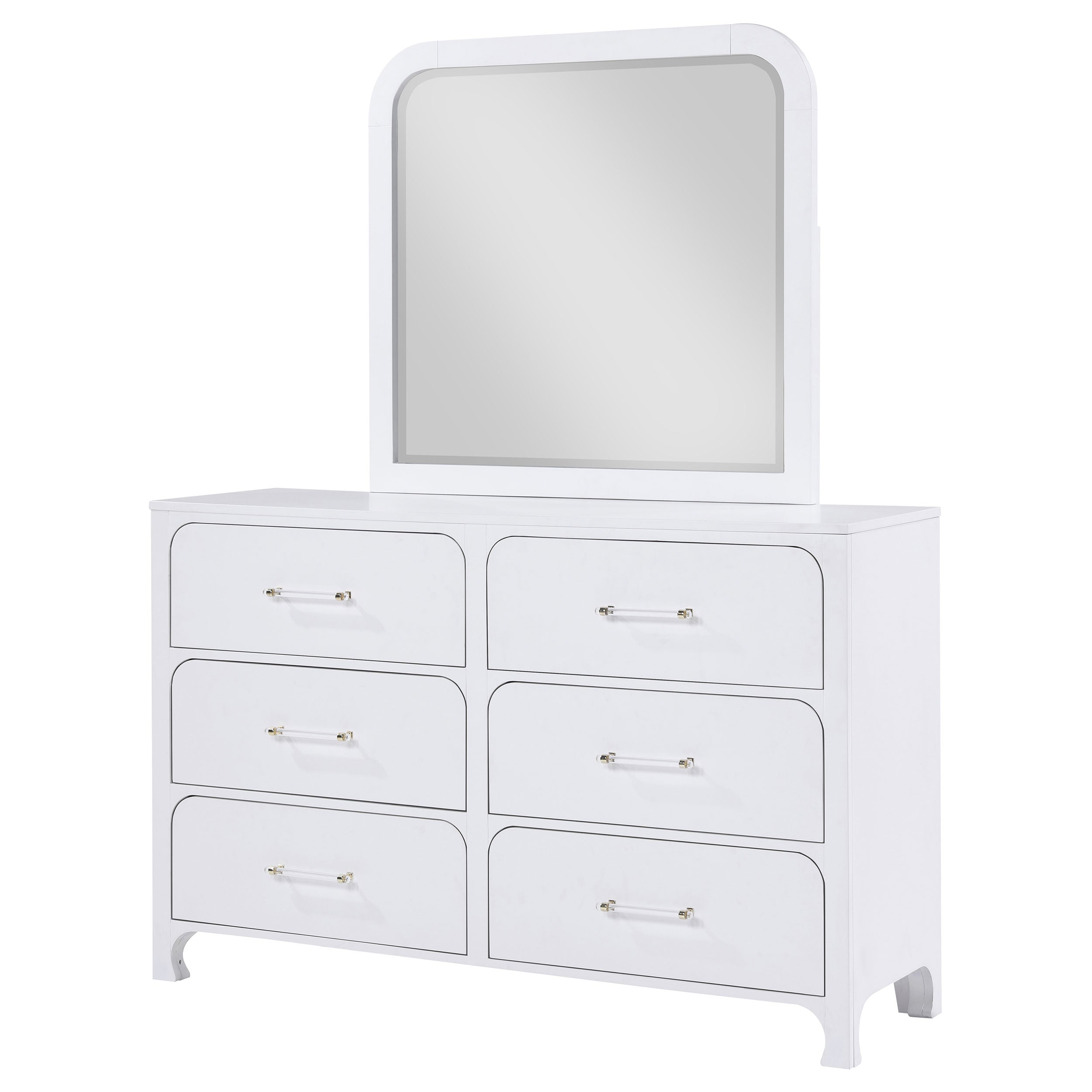 Anastasia 6-drawer Dresser Pearl White