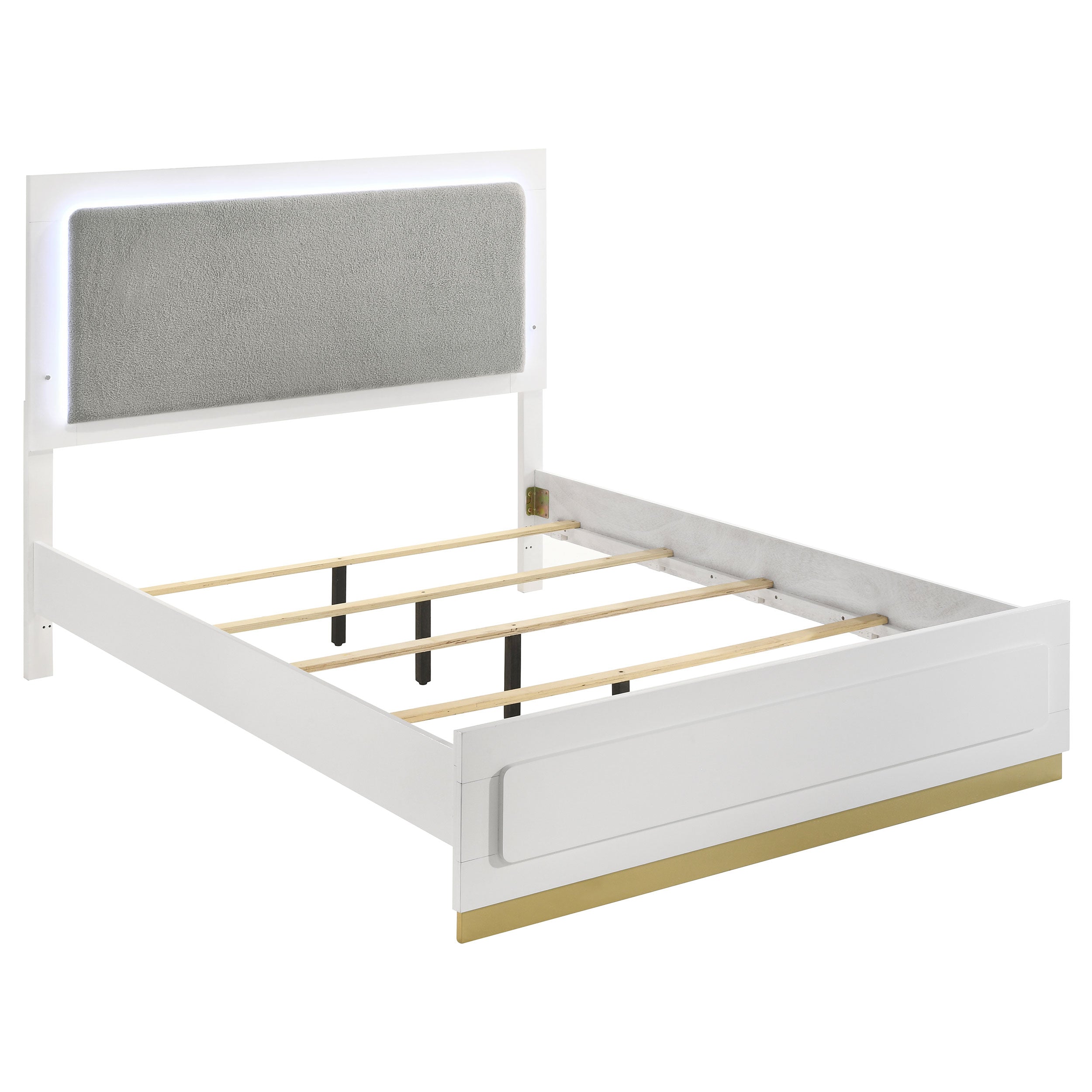 Camille Upholstered California King Panel Bed Grey