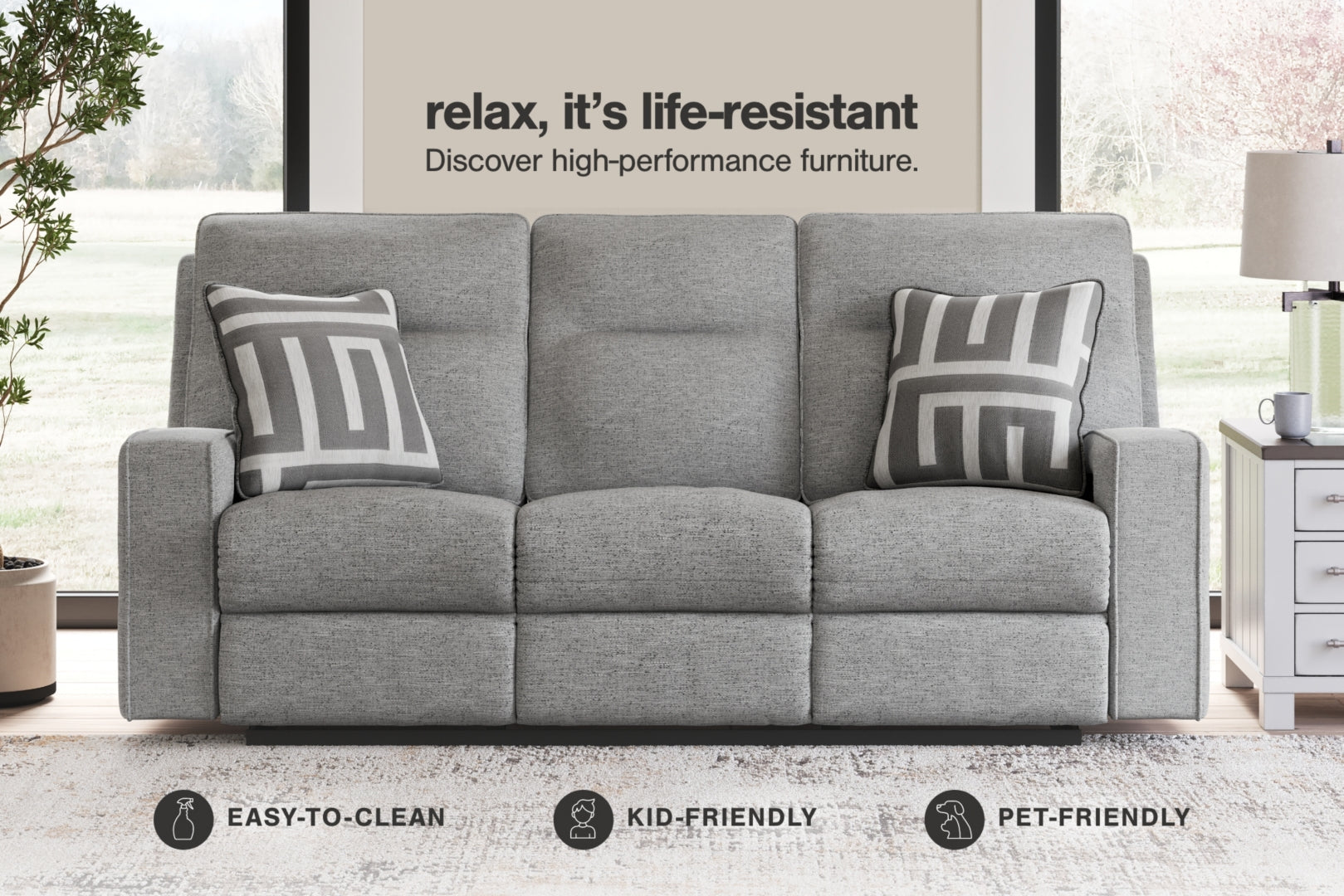 Biscoe Sofa Loveseat and Recliner