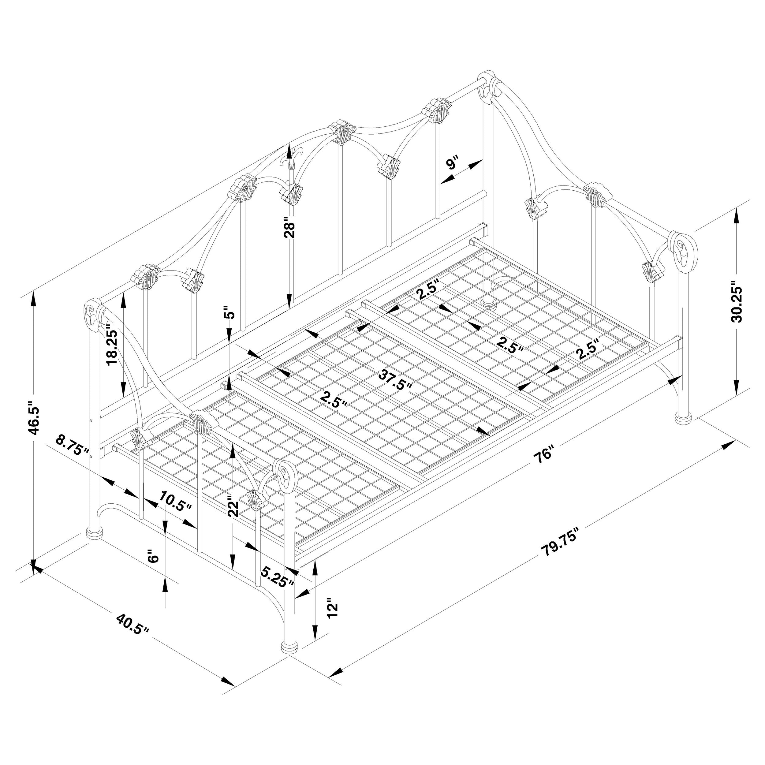 Halladay Metal  Daybed White