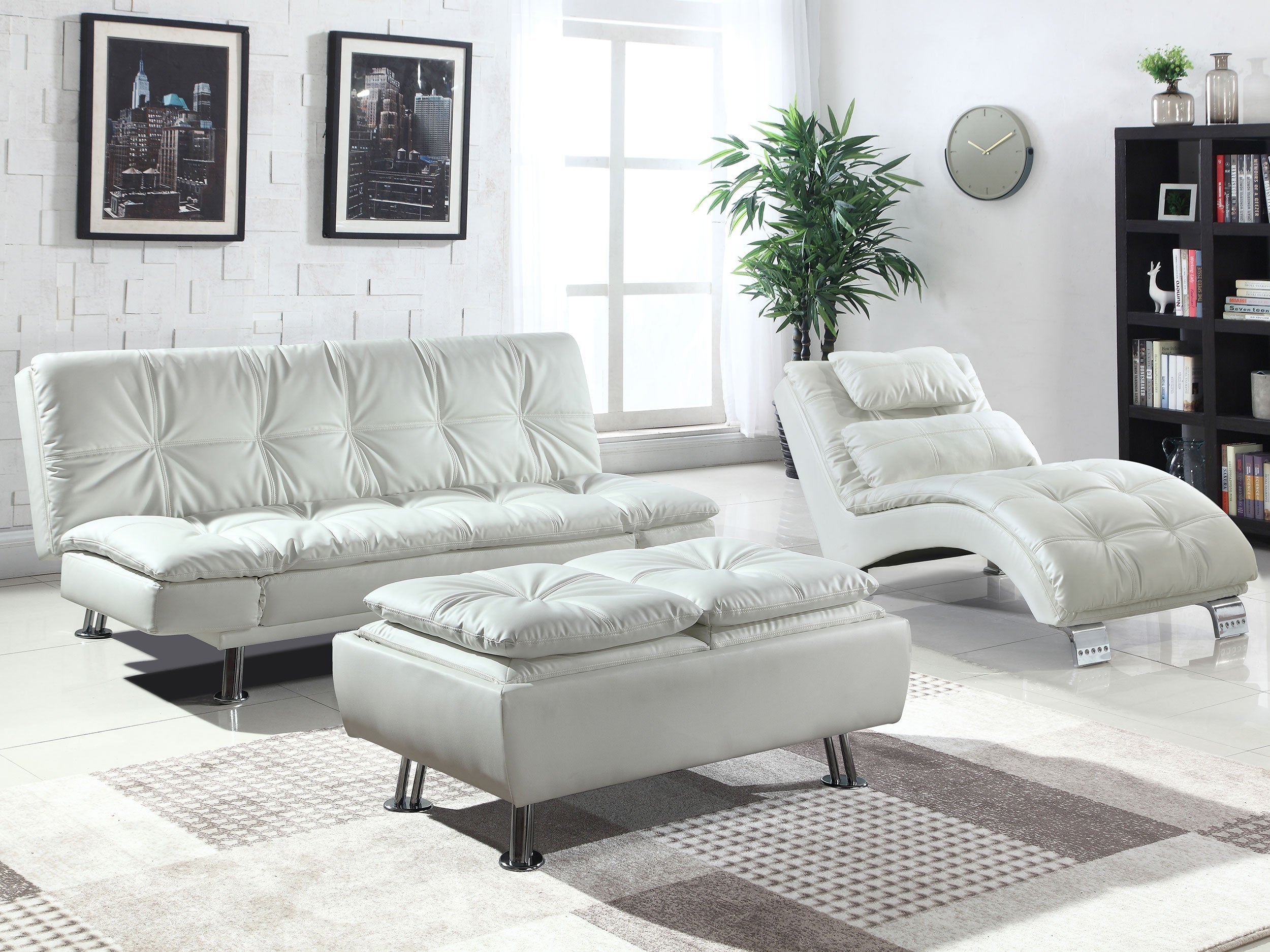 Dilleston Upholstered Tufted Convertible Sofa Bed Black