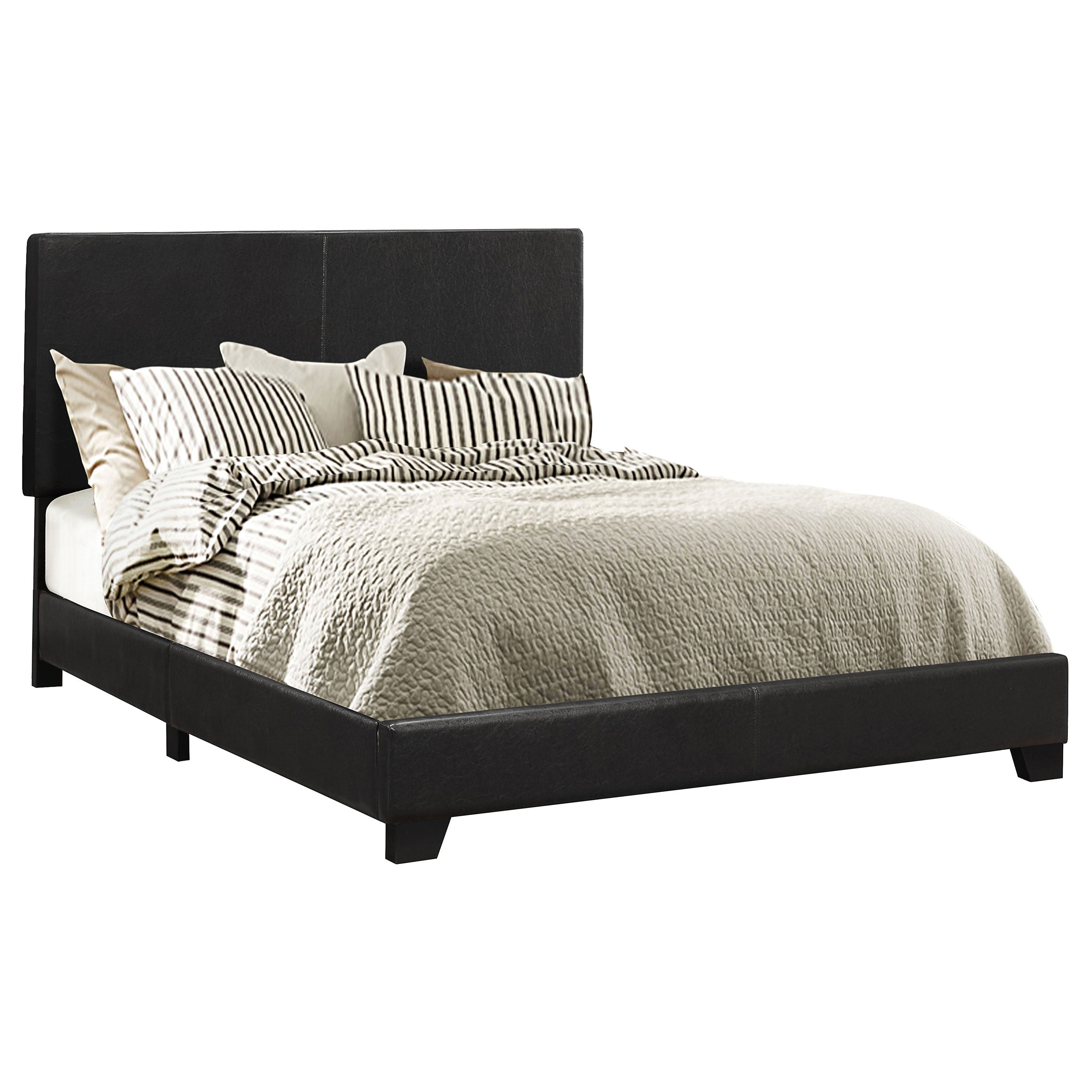 Dorian Fabric Upholstered  Panel Bed Cream