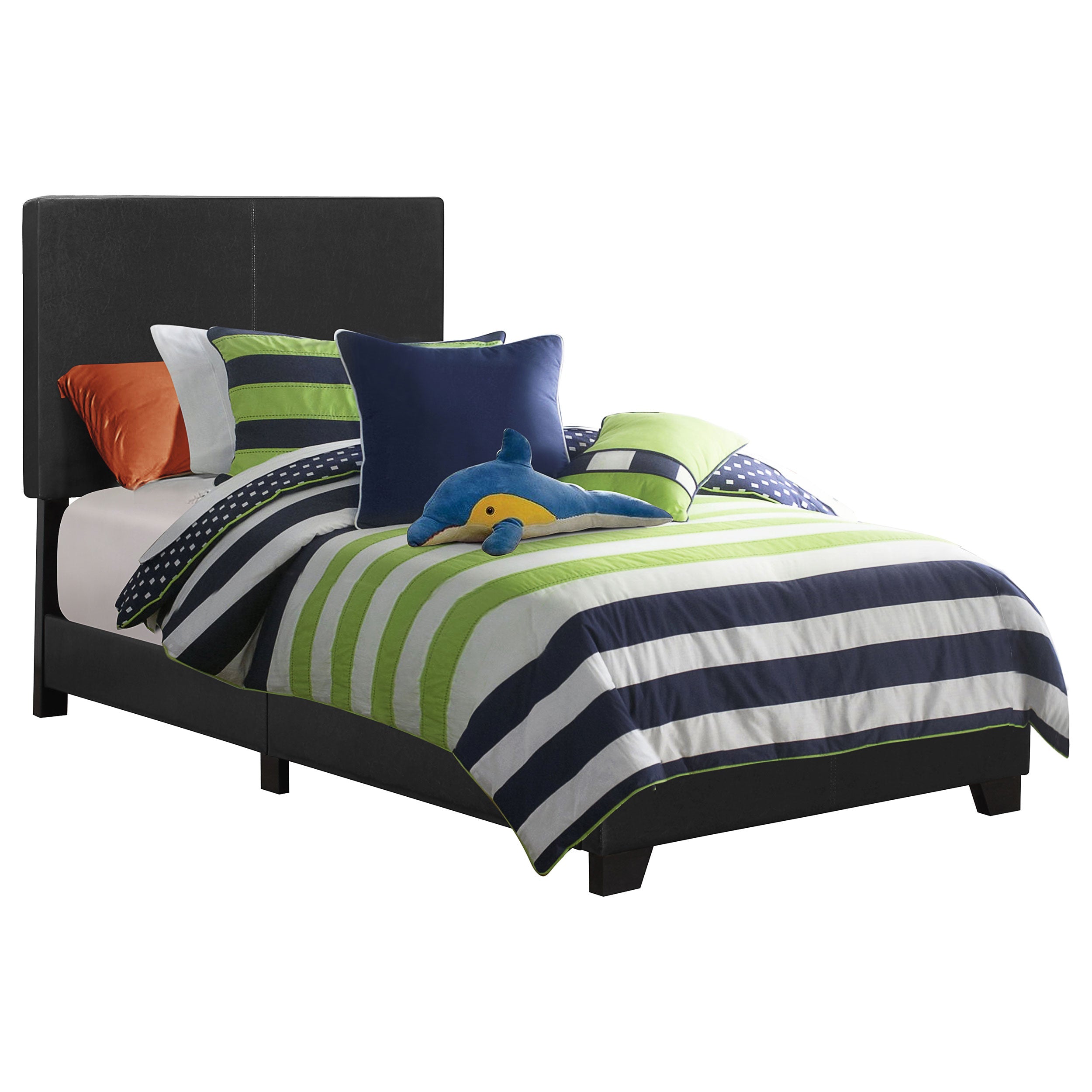 Dorian Fabric Upholstered  Panel Bed Cream