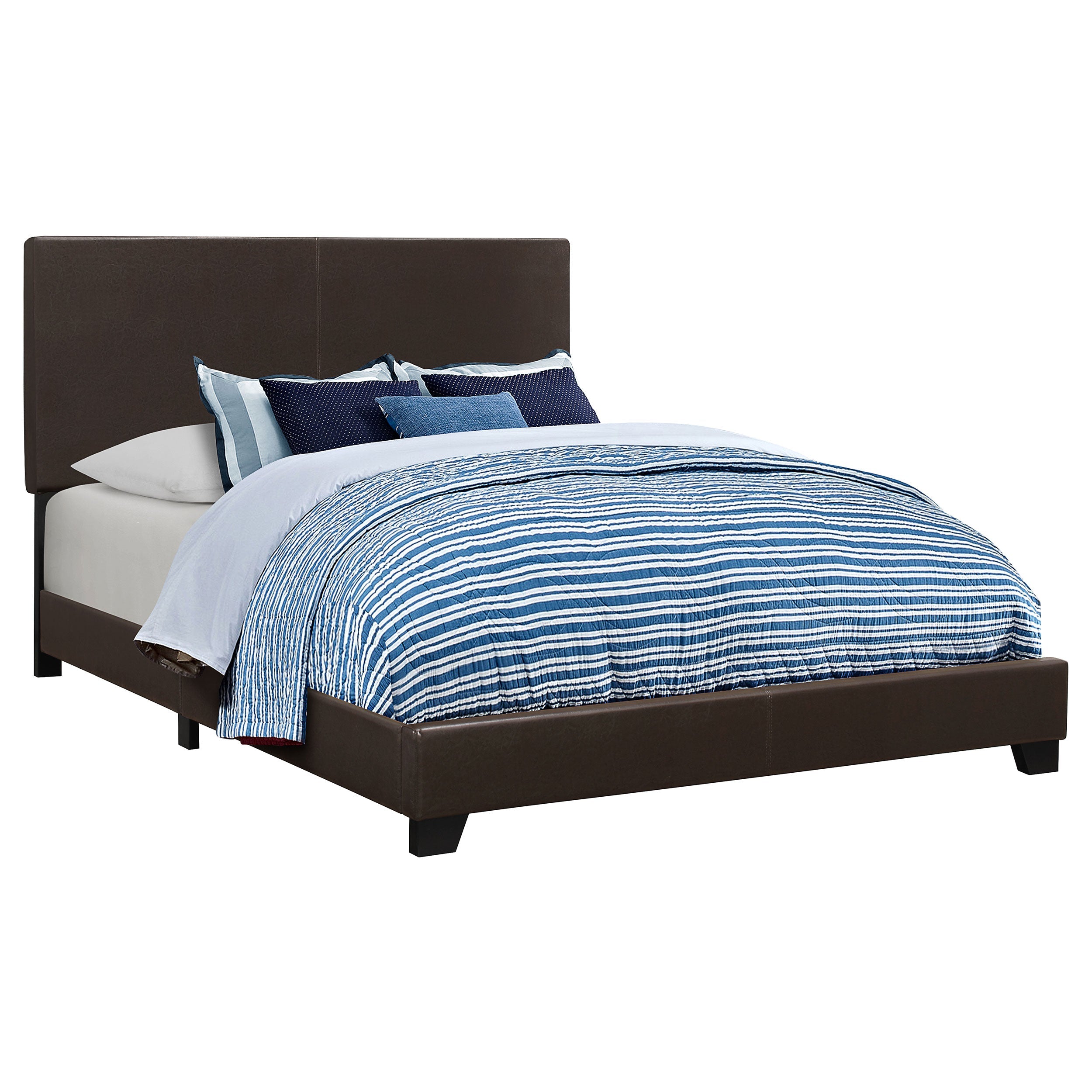 Dorian Fabric Upholstered  Panel Bed Cream