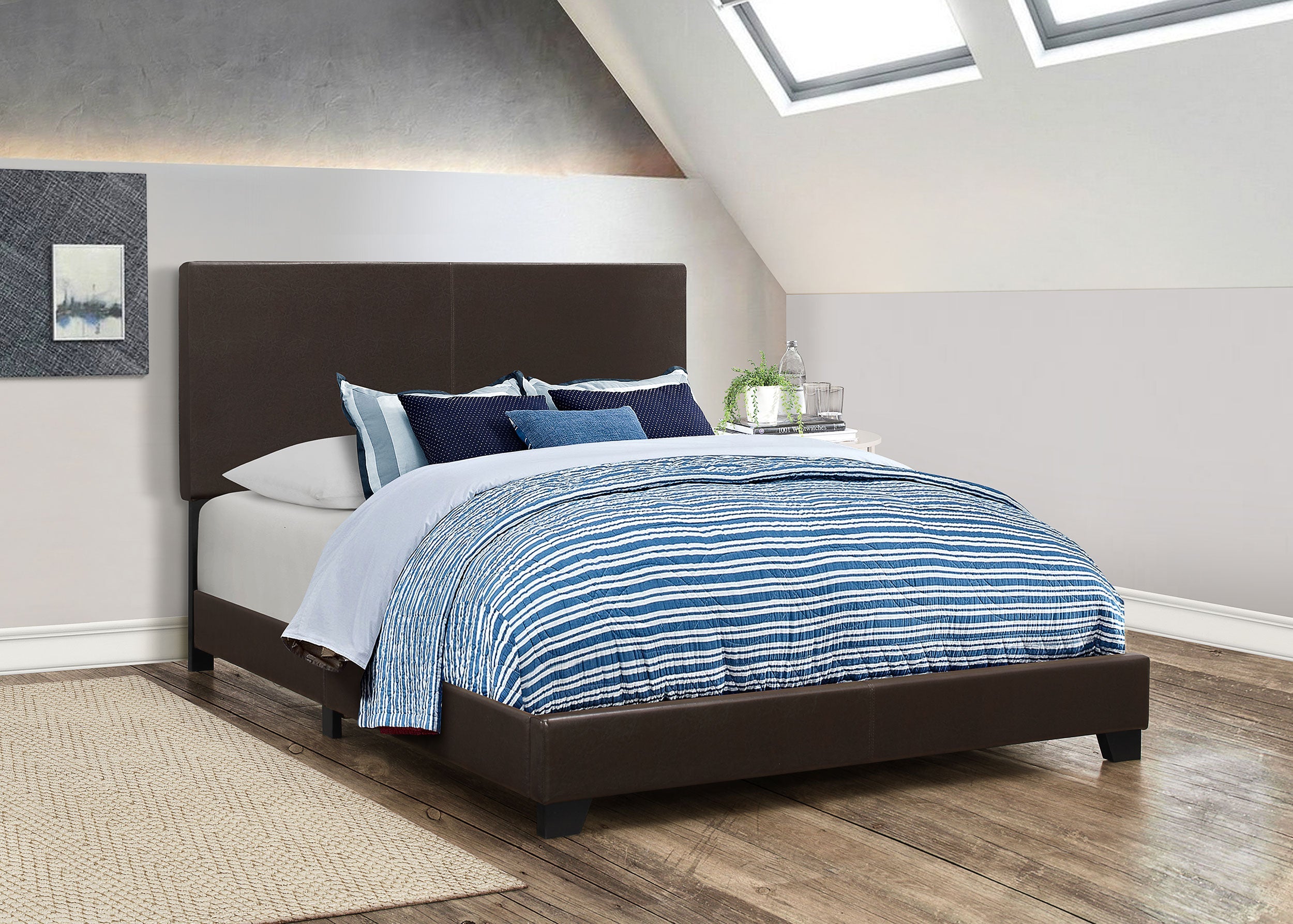 Dorian Fabric Upholstered  Panel Bed Cream