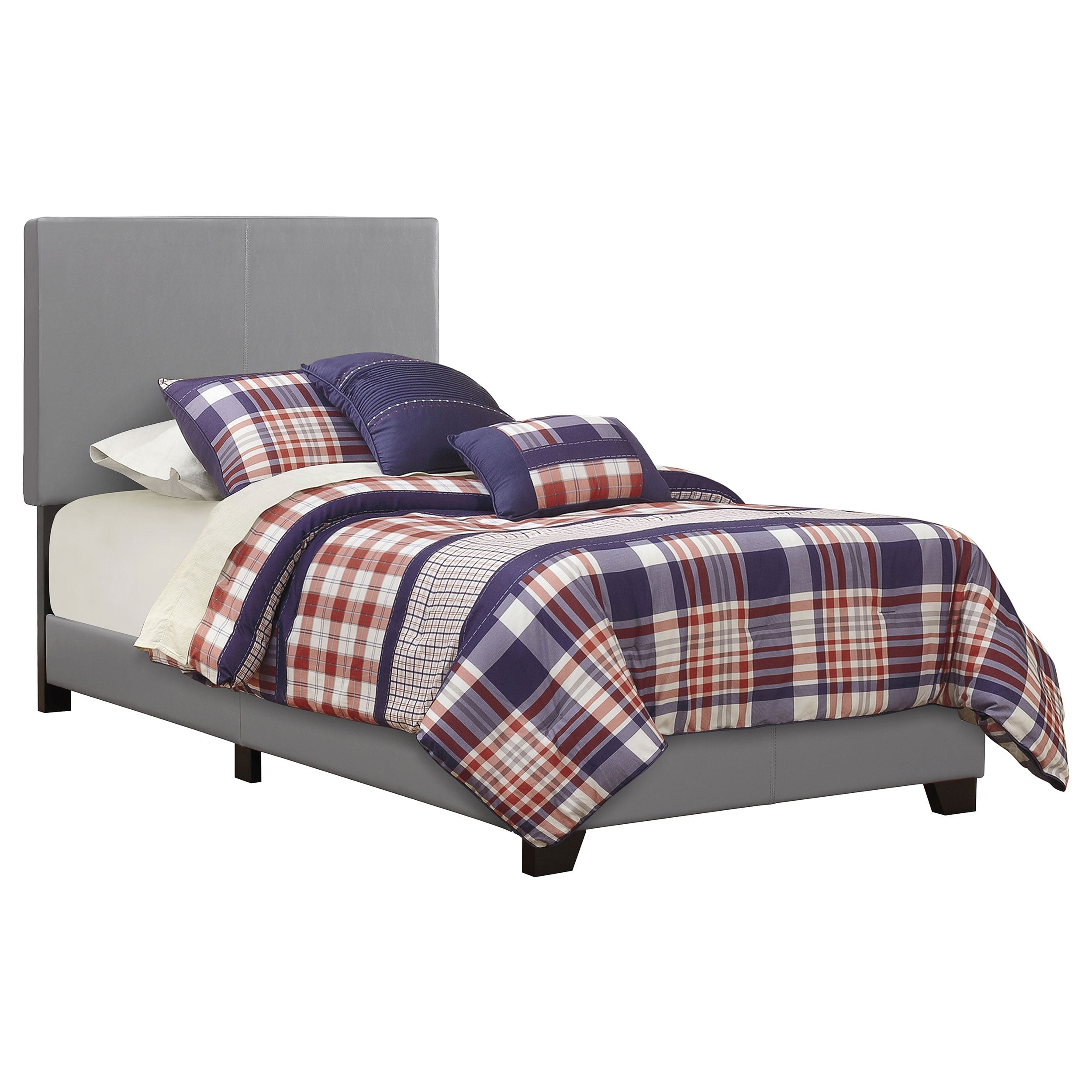 Dorian Fabric Upholstered  Panel Bed Cream