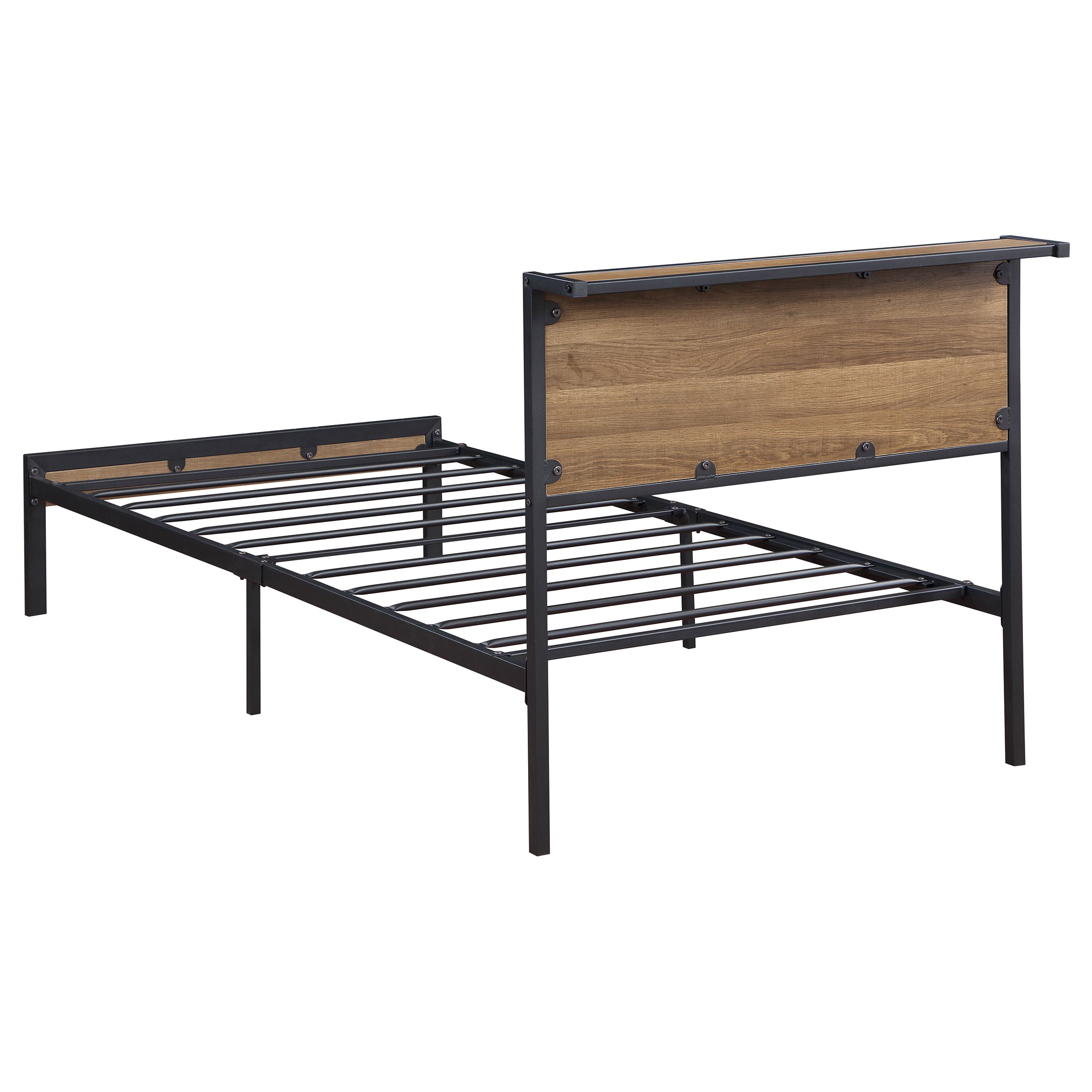 Ricky Metal  Panel Bed Light Oak