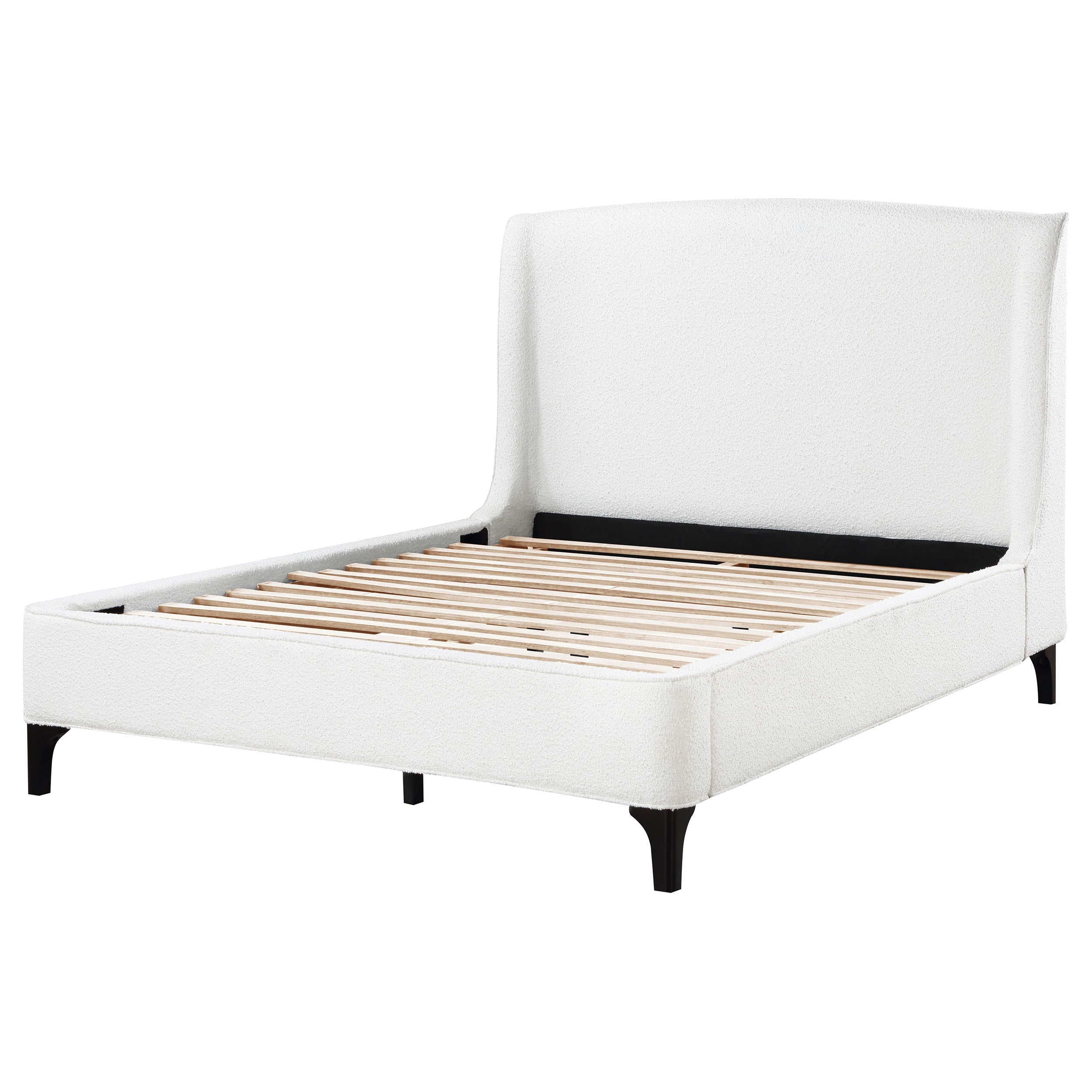 Mosby Upholstered  Wingback Bed Grey