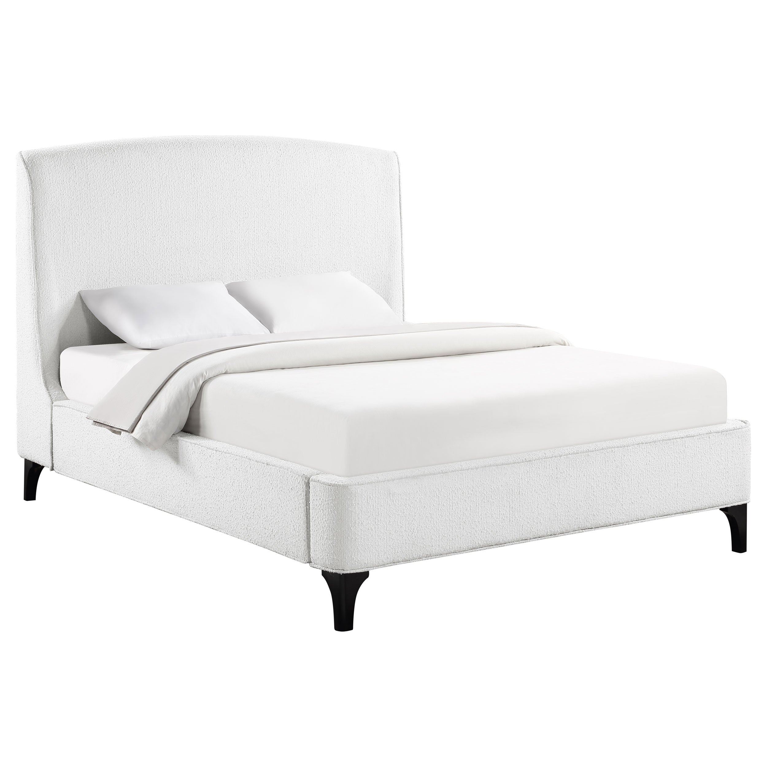 Mosby Upholstered  Wingback Bed Grey