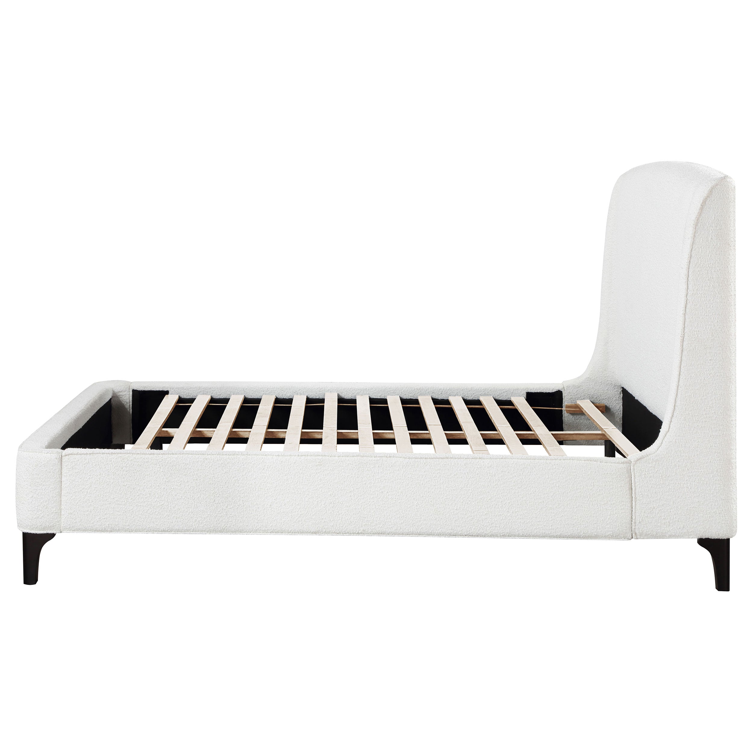 Mosby Upholstered  Wingback Bed Grey