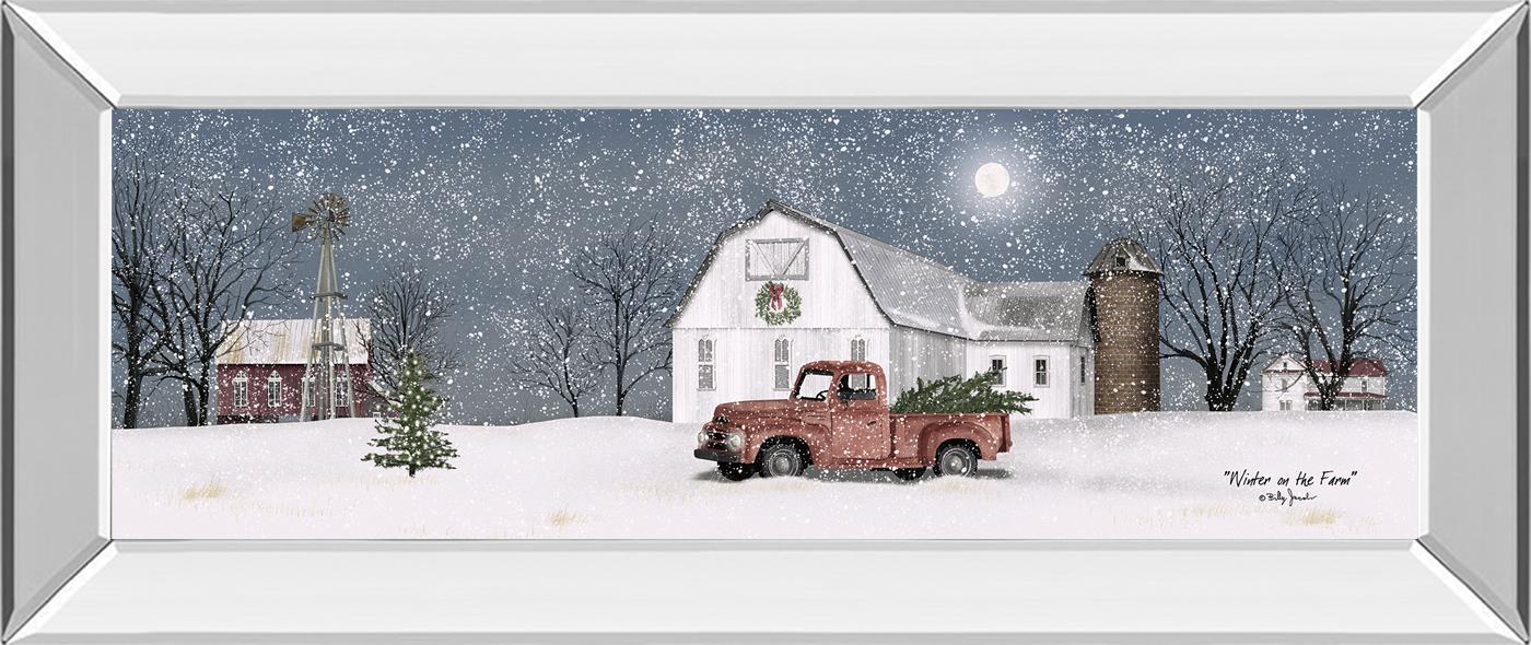 Winter On The Farm By Billy Jacobs 18X42 Mirror Frame Print