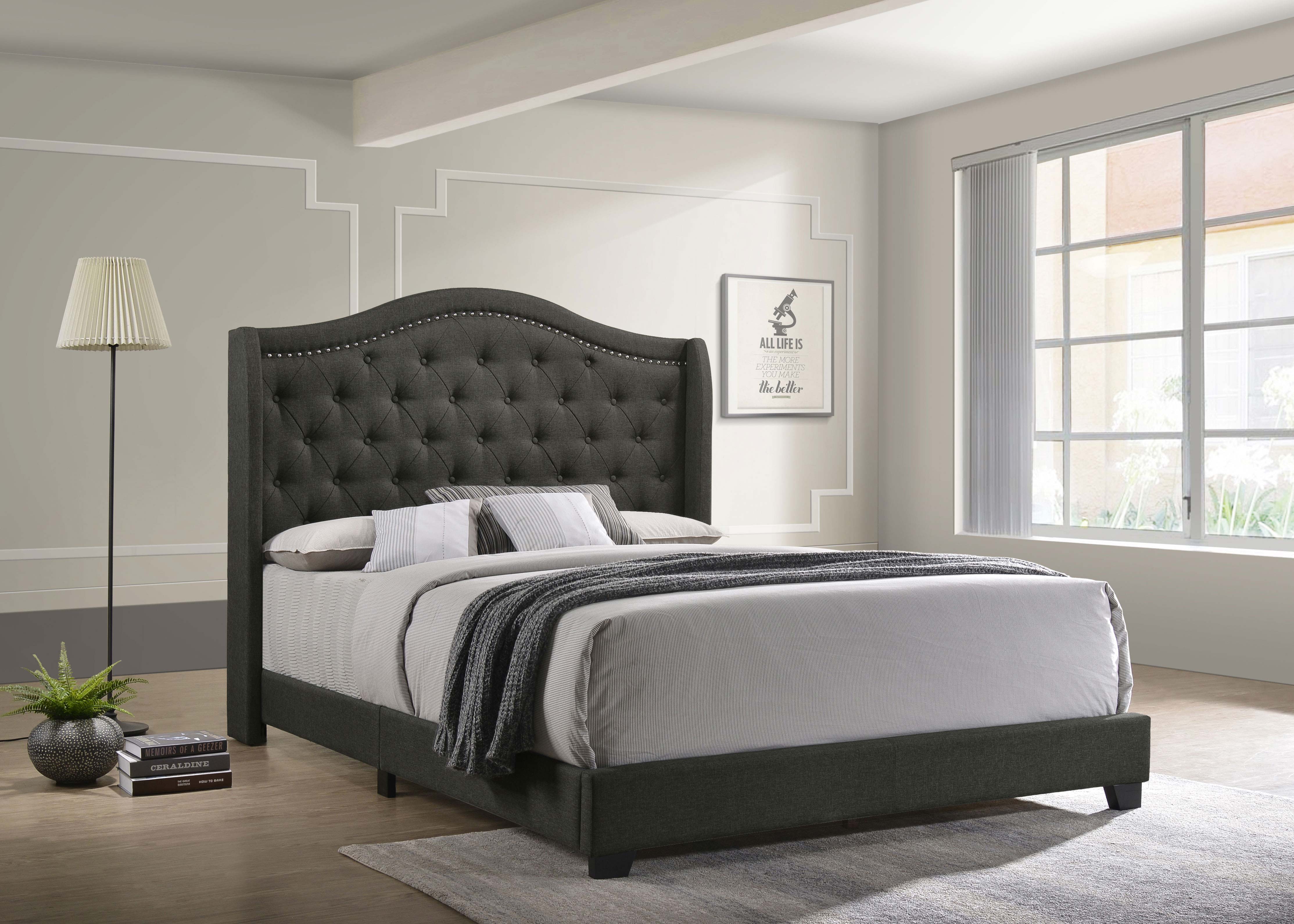 Sonoma Upholstered  Wingback Bed Beige