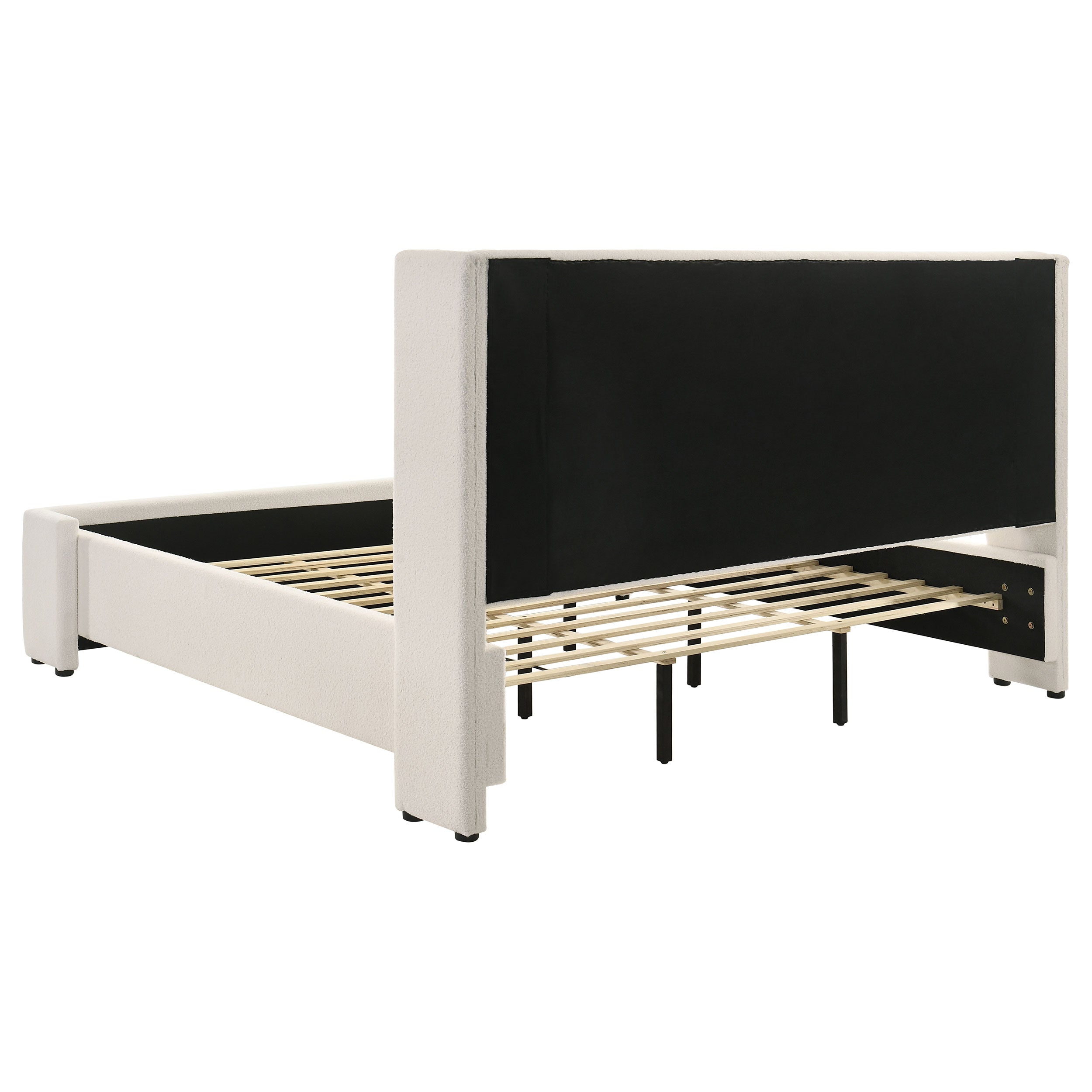 Alamosa Boucle Upholstered  Platform Bed White