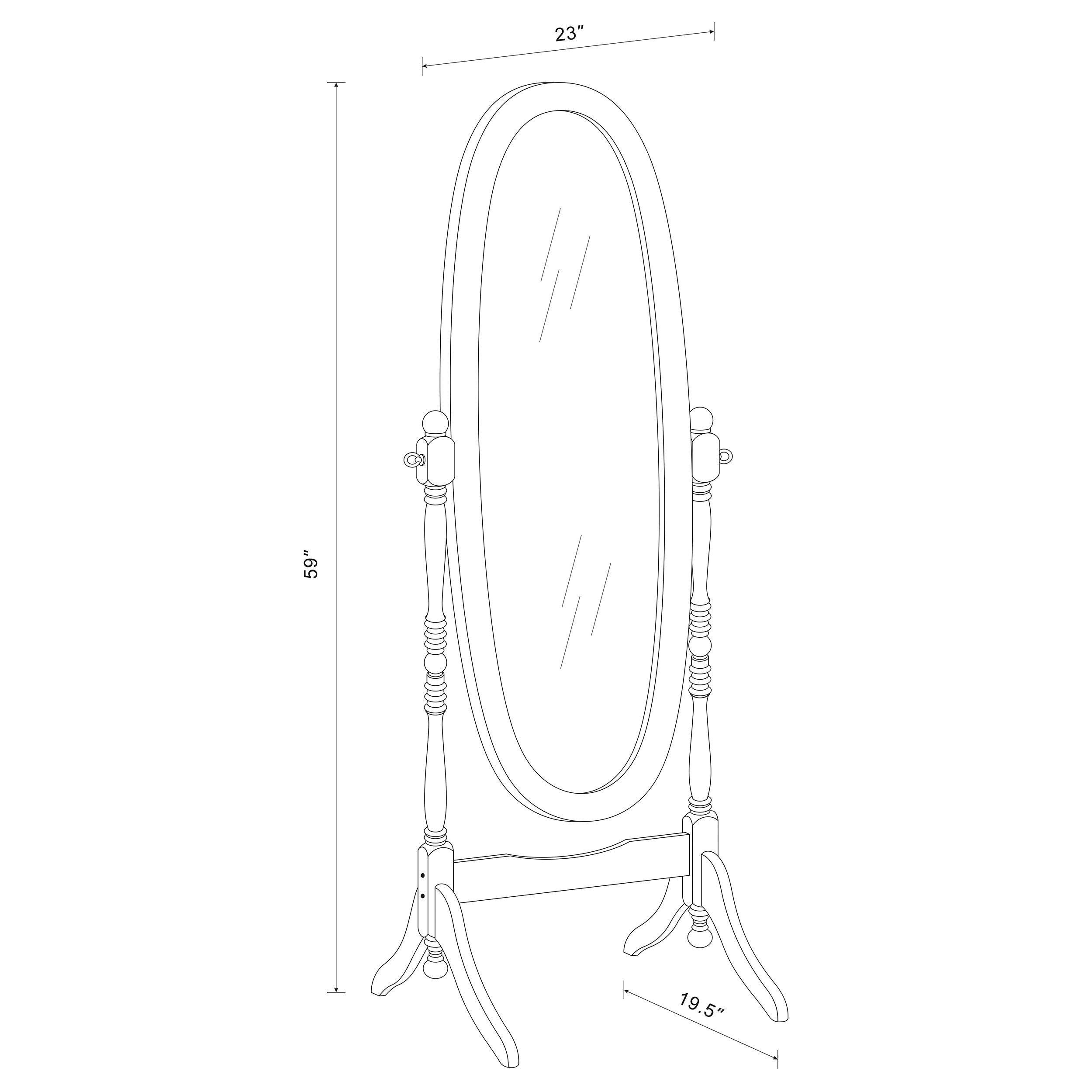 Foyet Wood Adjustable  Length Cheval Mirror Black
