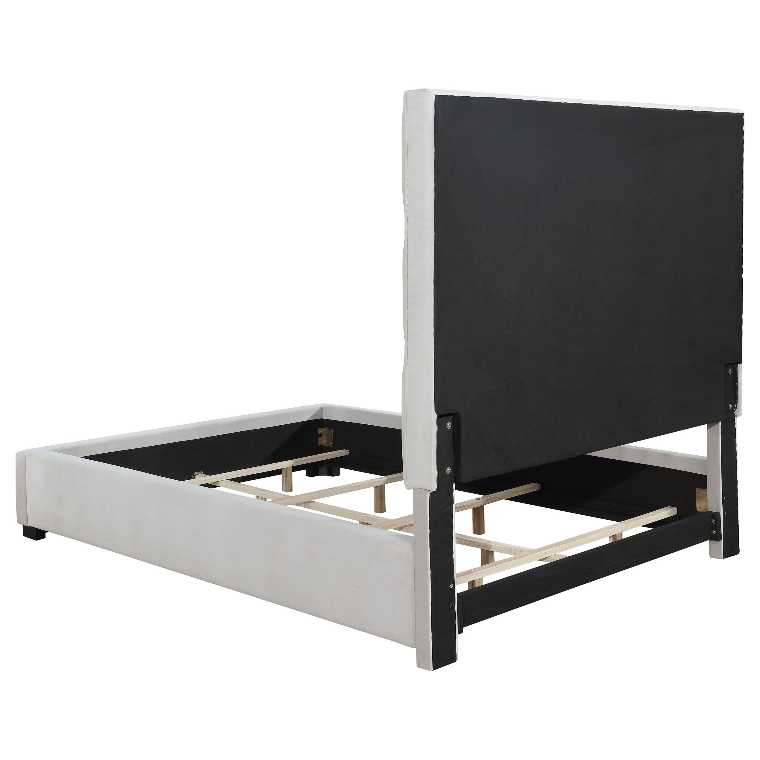 Panes Upholstered  Panel Bed Beige