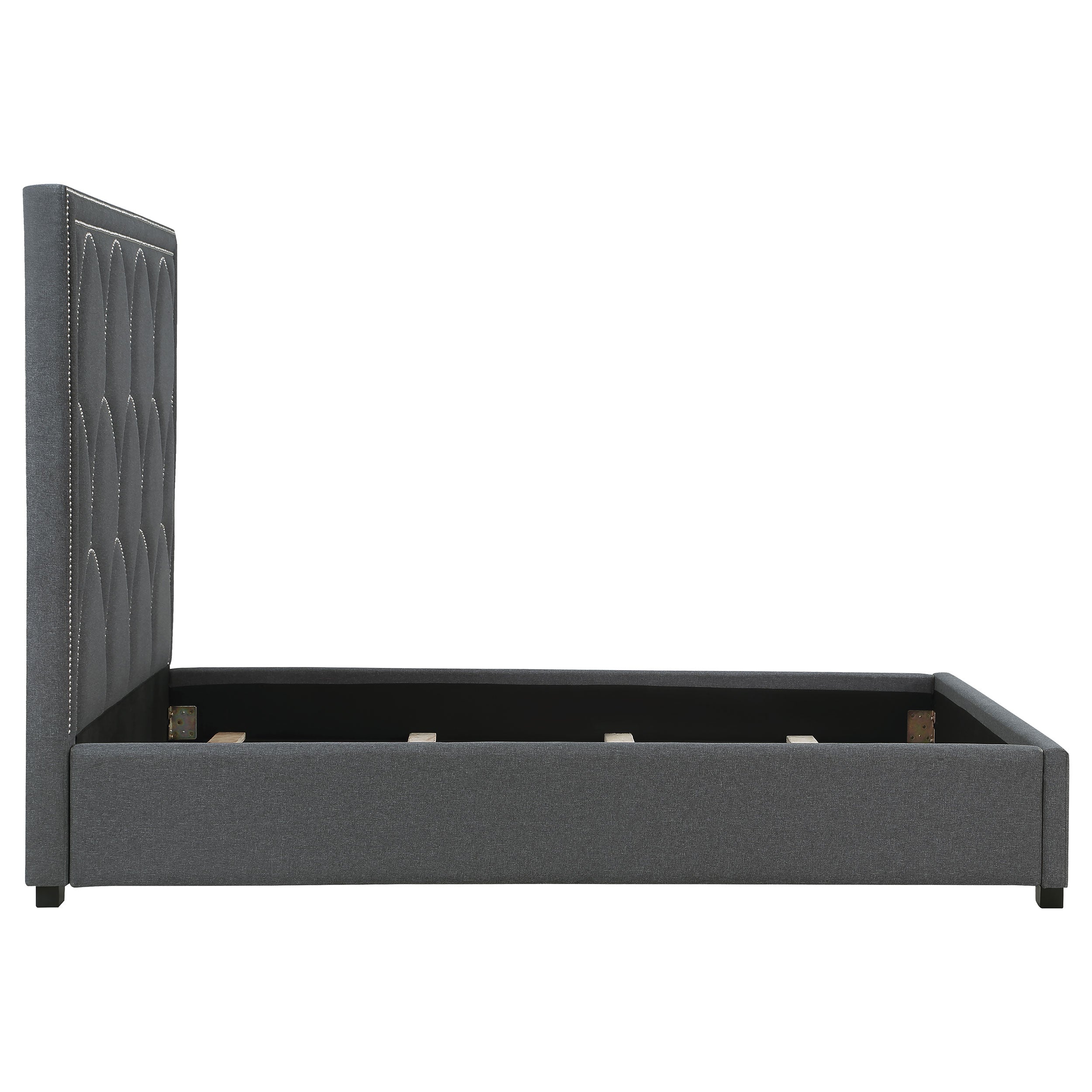 Bowfield Upholstered  Panel Bed Charcoal