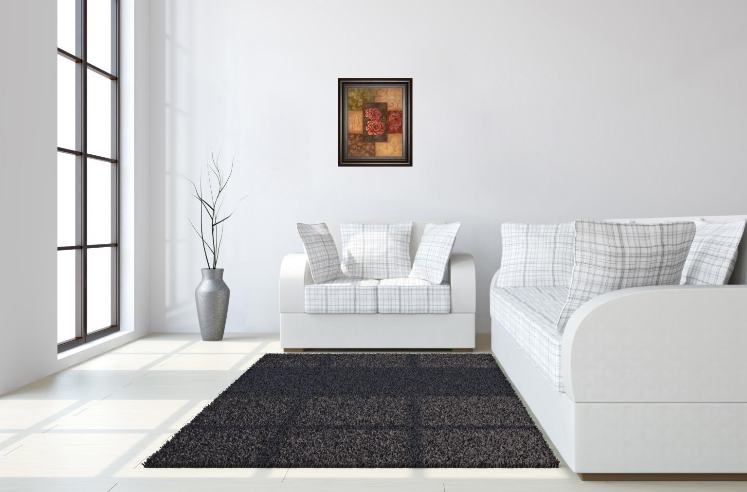 Camellias On Chocolate By Vivian Flasch 22X26 Framed Print