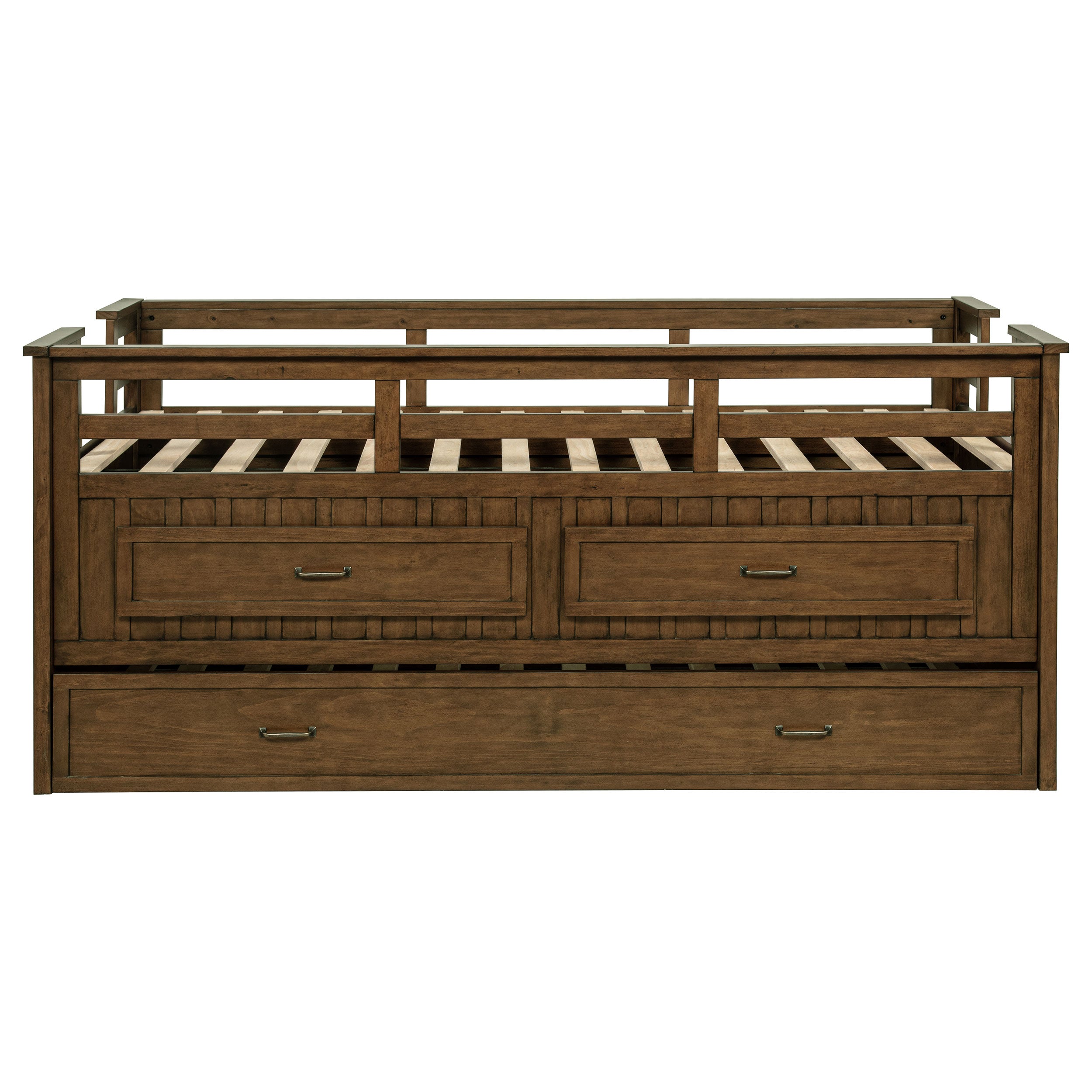 Carlsbad Wood  Captains Bed With Trundle Medium Brown