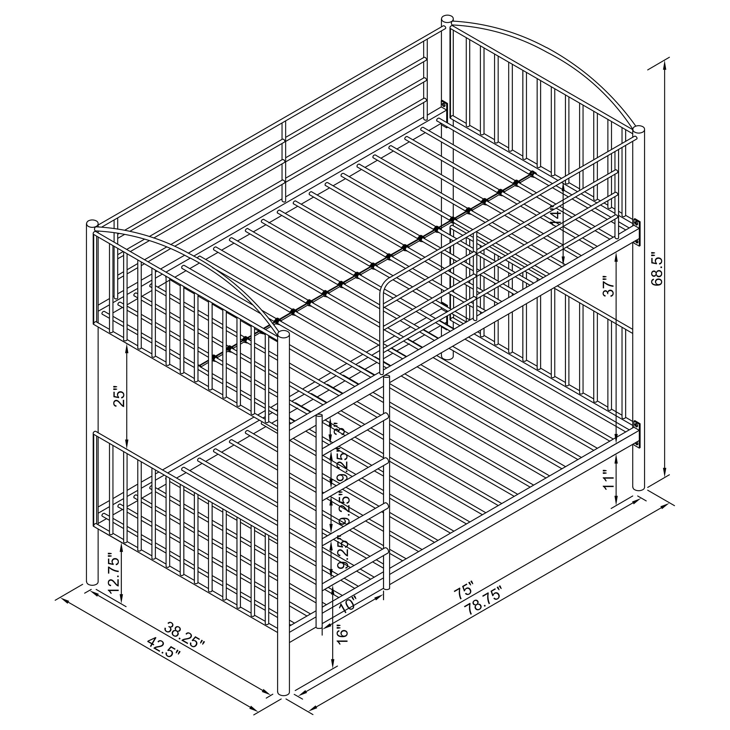 Anson  Over  Bunk Bed Gunmetal