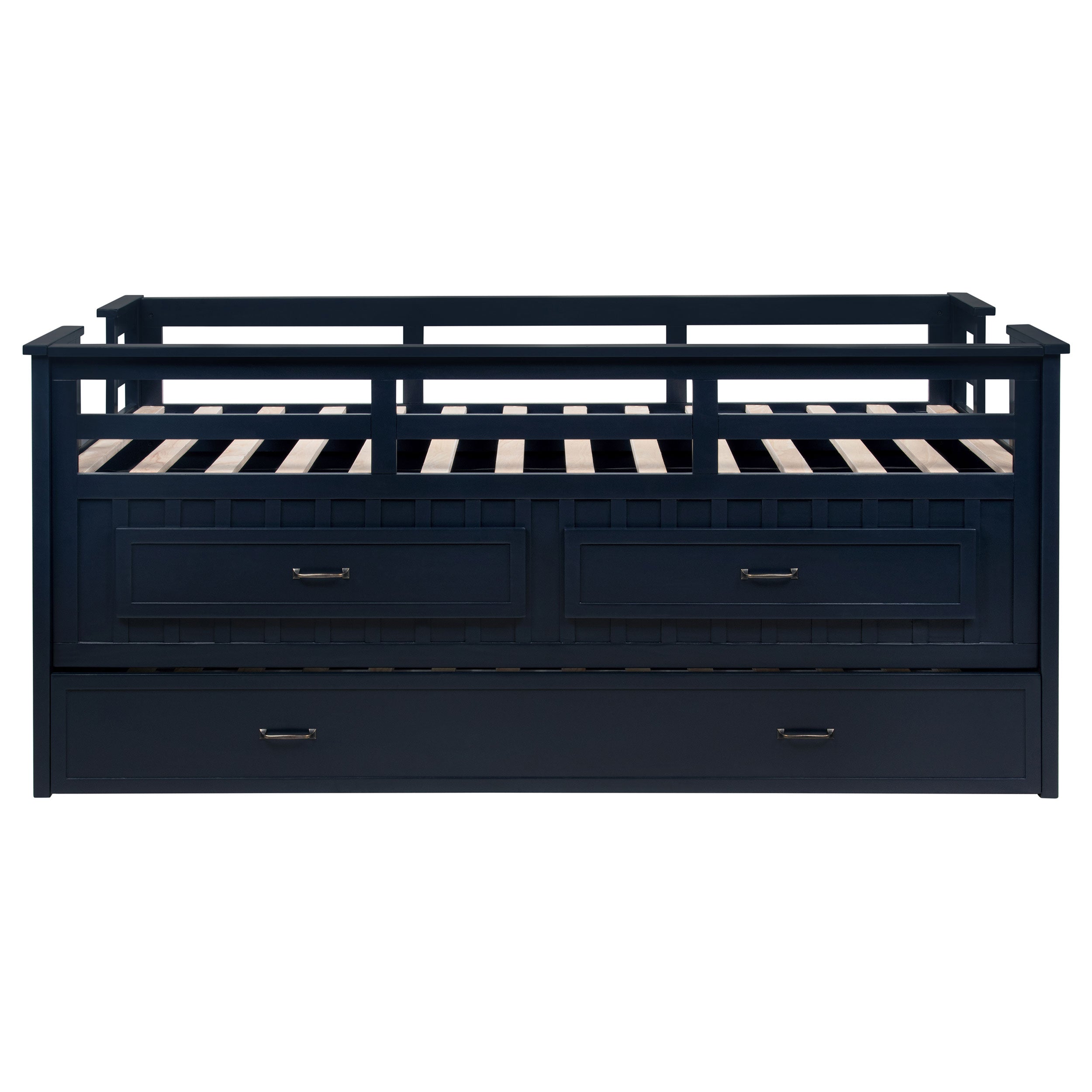 Carlsbad Wood  Captains Bed With Trundle Medium Brown