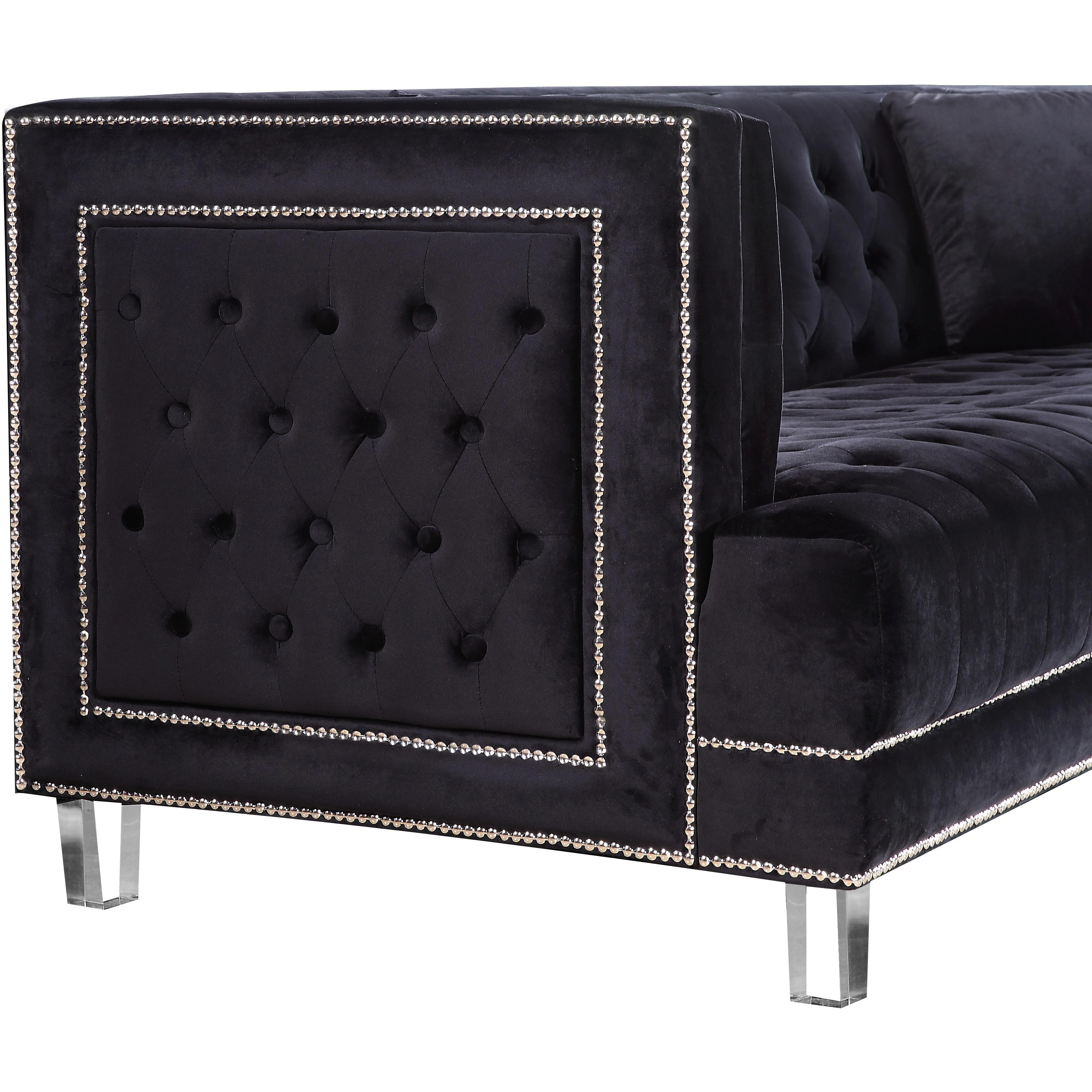 Meridian Lucas Black Velvet Chair