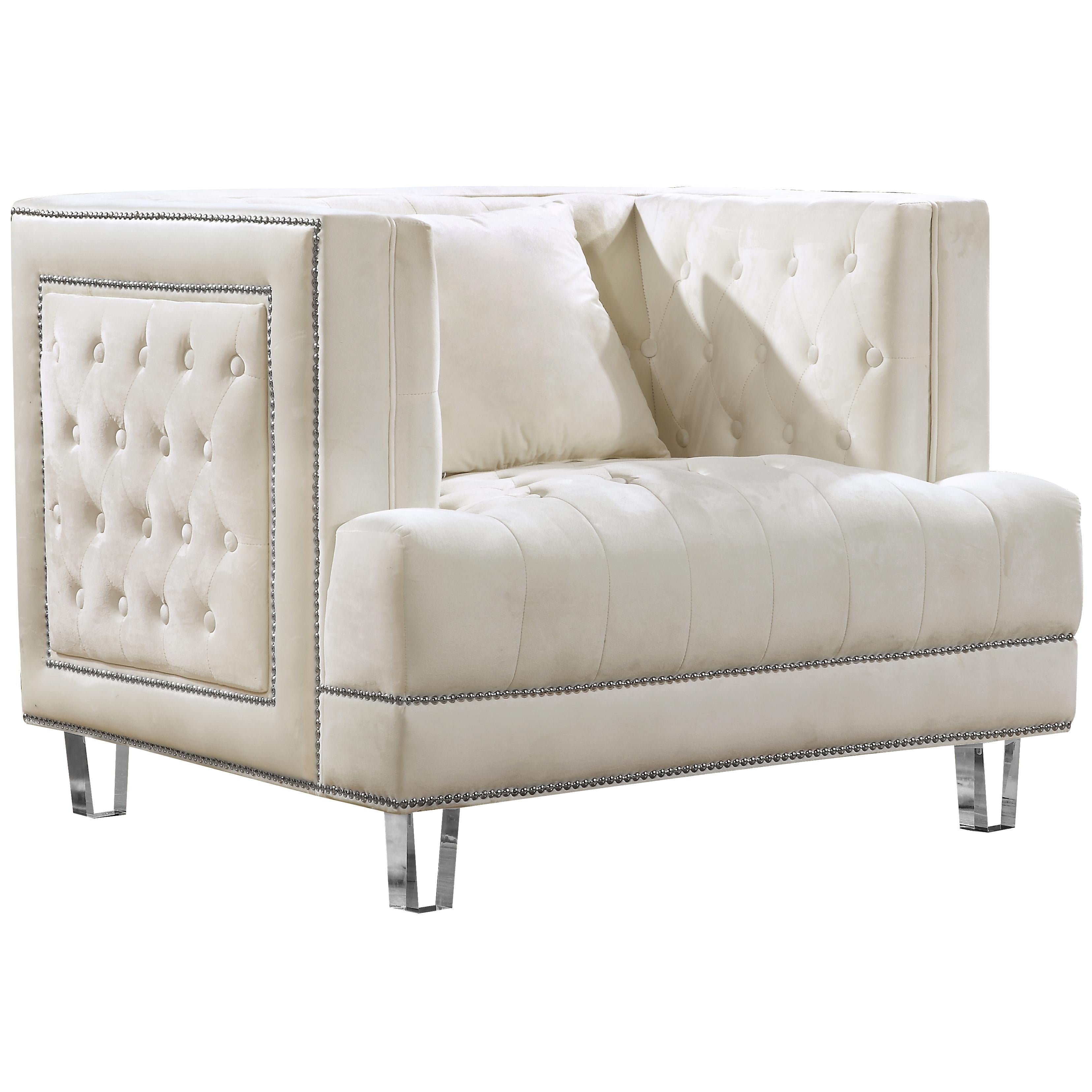 Meridian Lucas Cream Velvet Chair