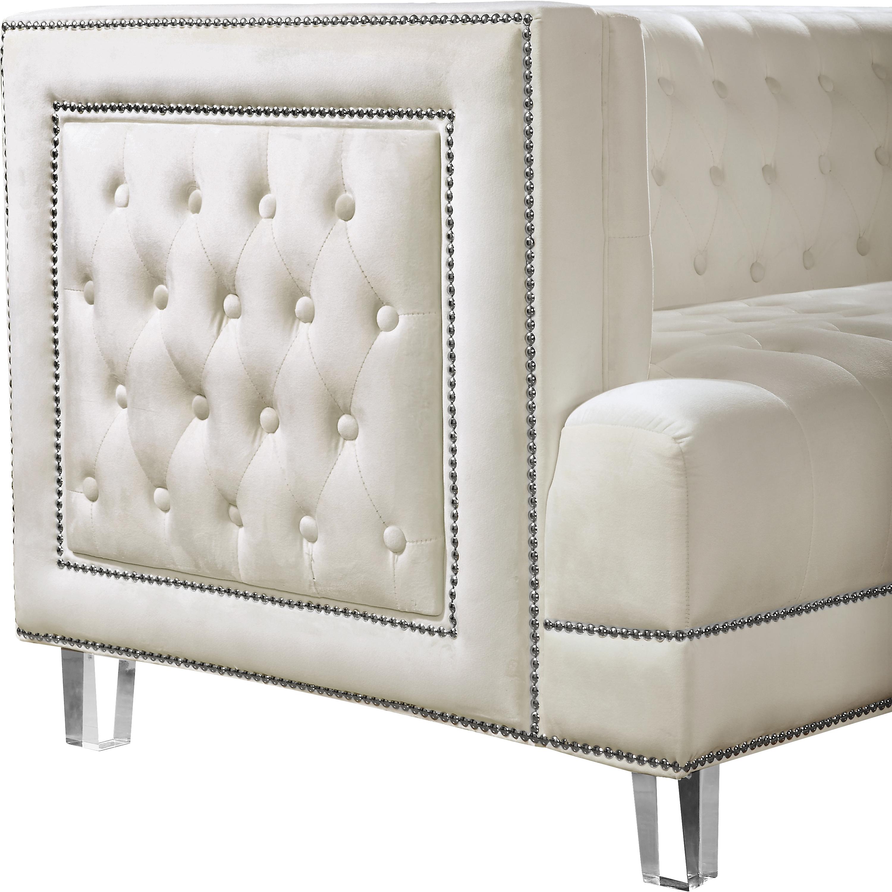 Meridian Lucas Cream Velvet Chair