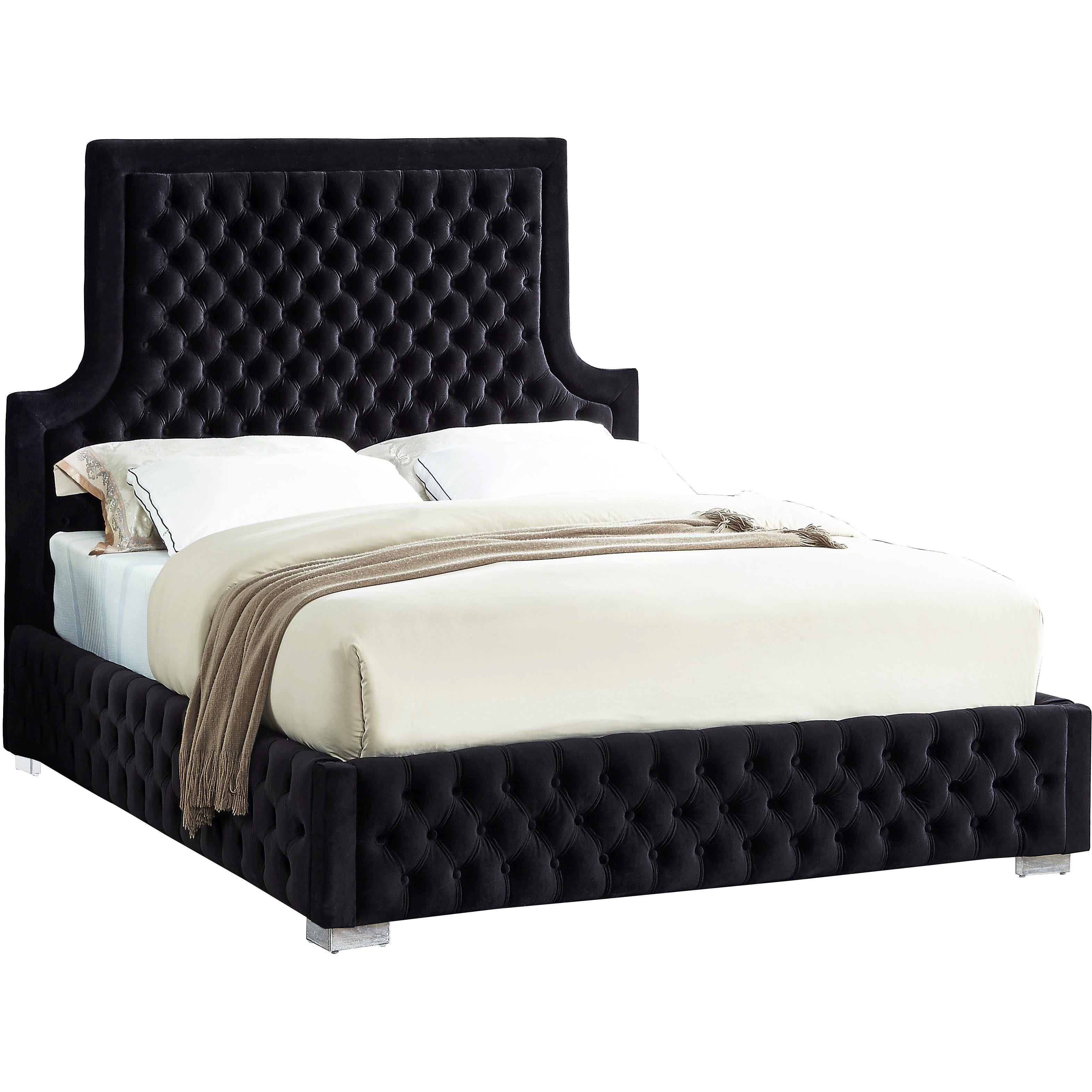 Meridian Sedona Black Velvet King Bed