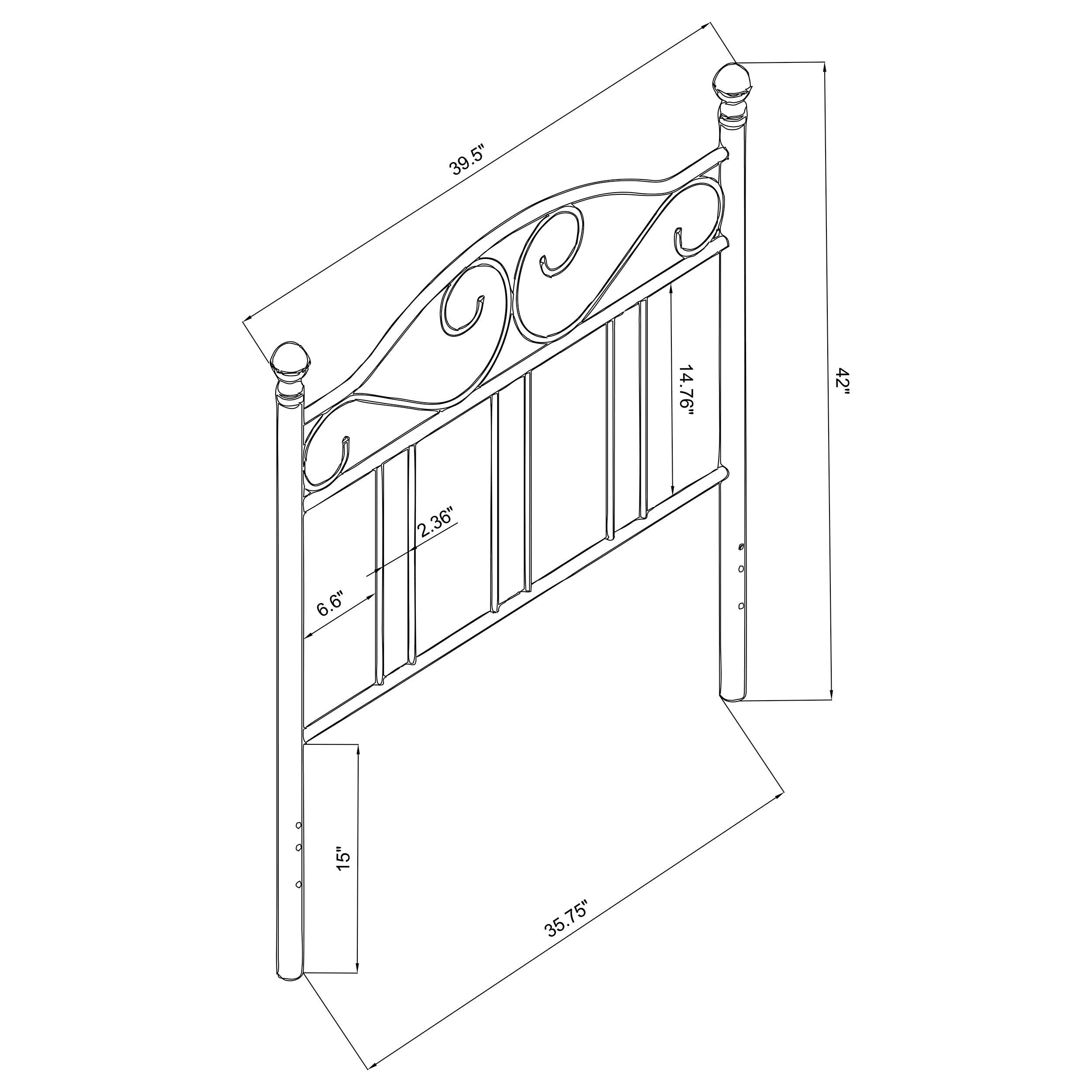 Ellis Metal  Open Frame Headboard Dark Bronze