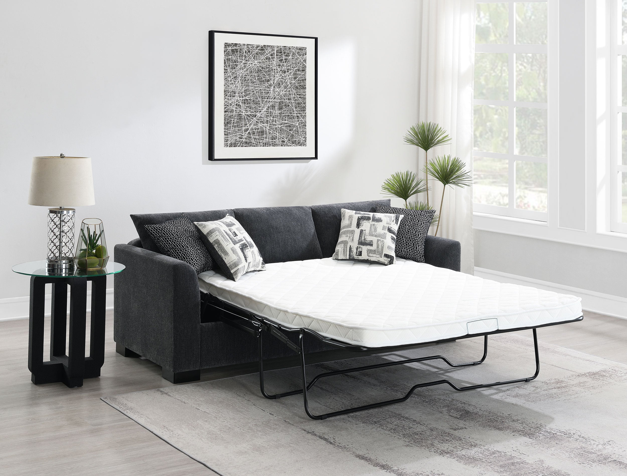 Storey Upholstered Sleeper Sectional Chaise Sofa Camel