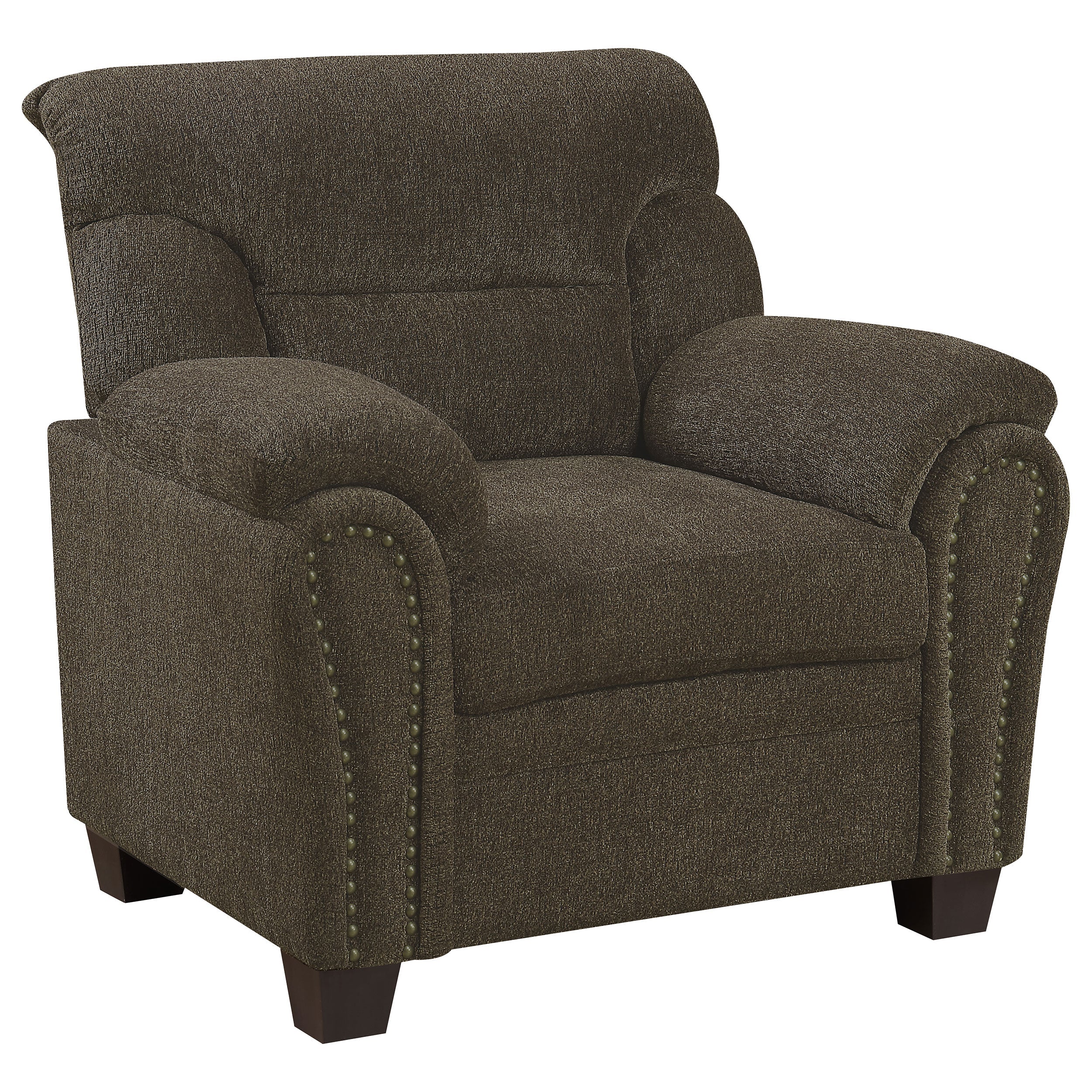Clementine  Upholstered Padded Arm Sofa Set Brown