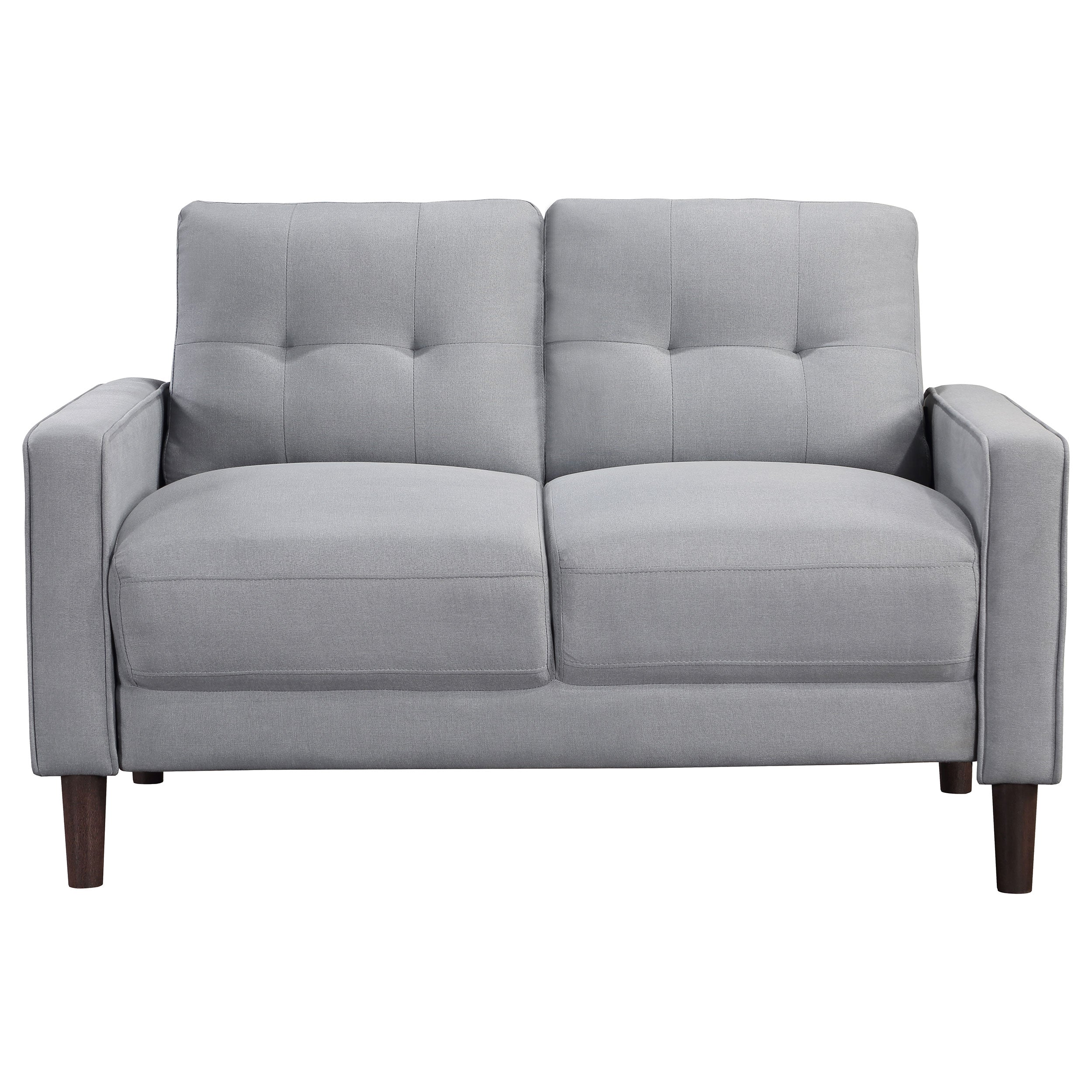 Bowen Upholstered Track Arm Tufted Loveseat Beige