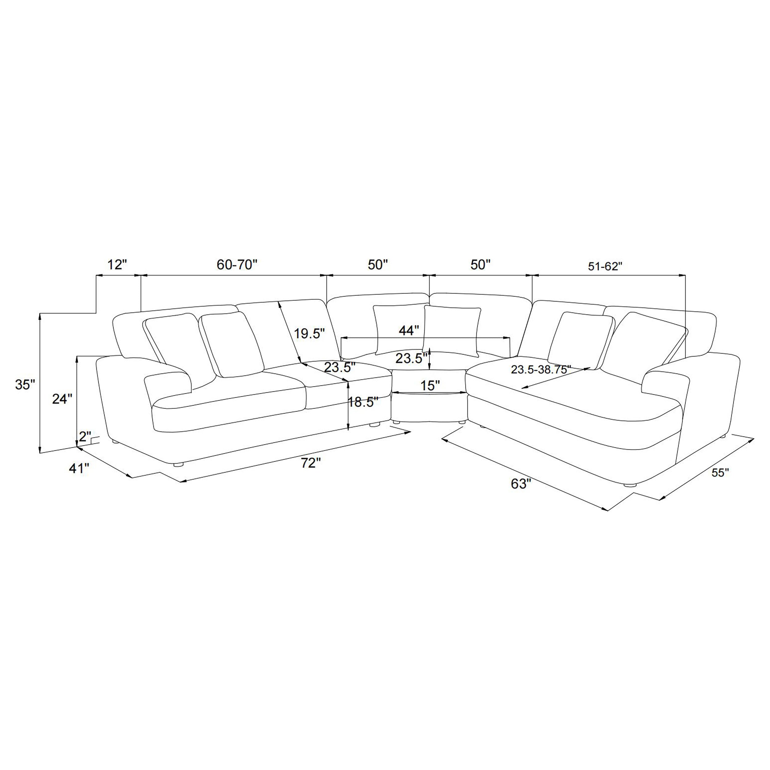 Emberson  Upholstered Modular Sectional Sofa Ivory